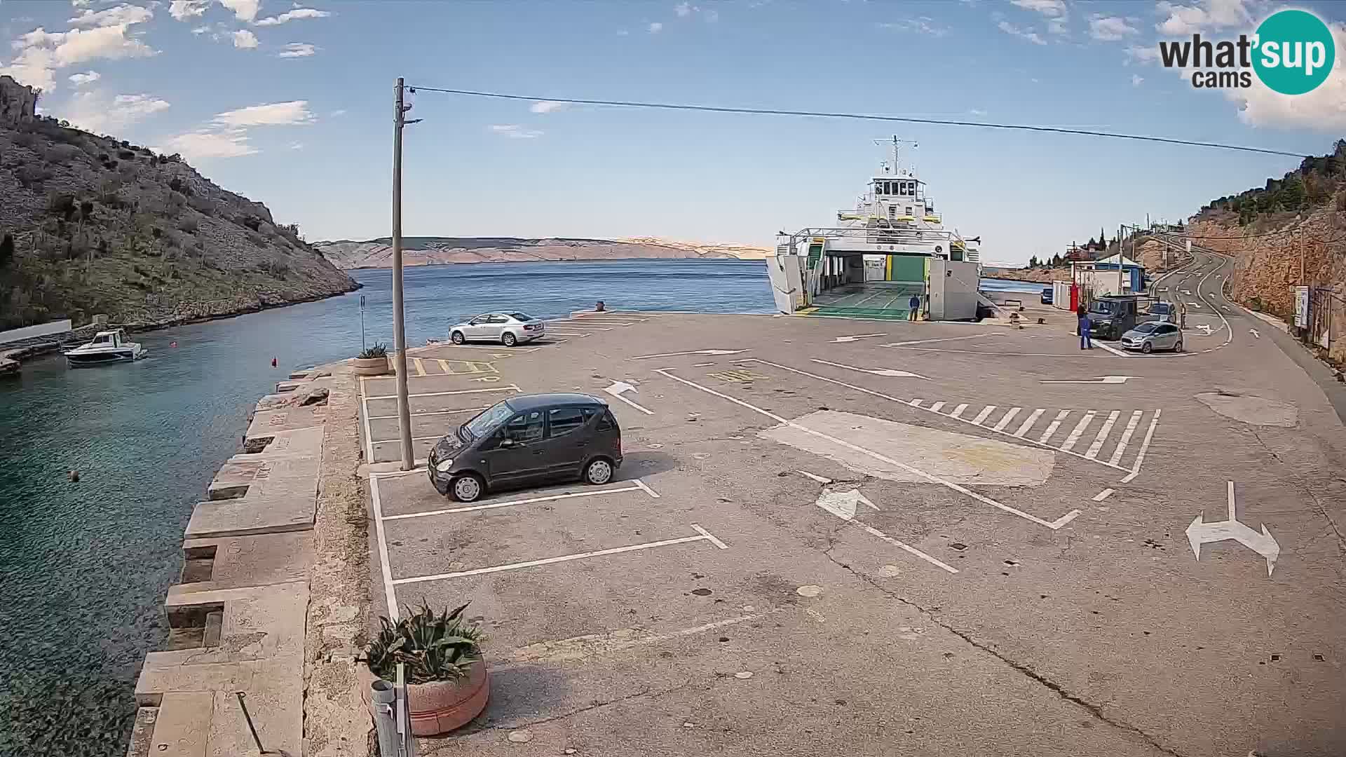 Webcam Fährhafen Prizna – zur Insel Pag