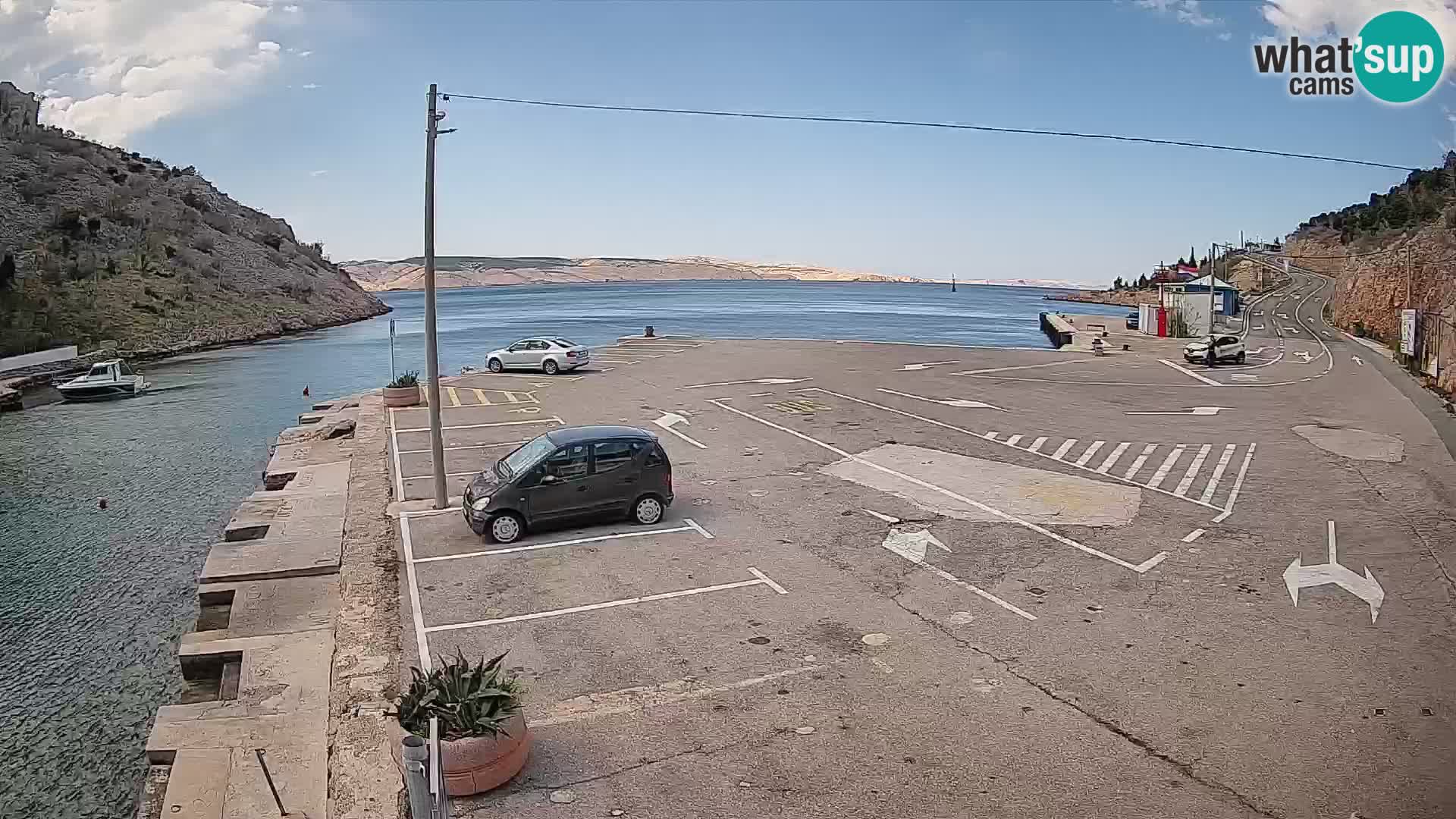 Webcam Fährhafen Prizna – zur Insel Pag