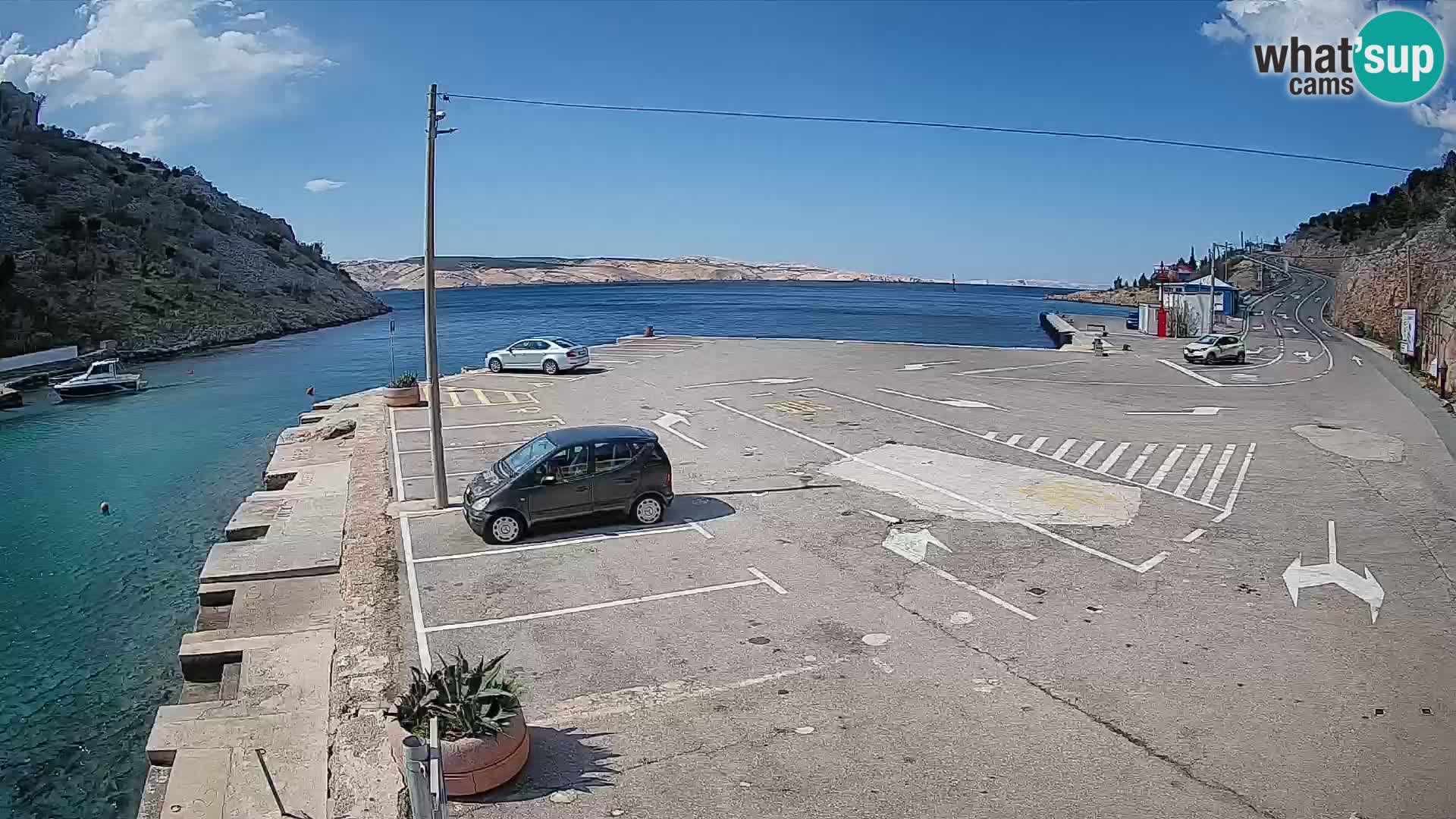 Webcam Prizna ferry port to Pag island