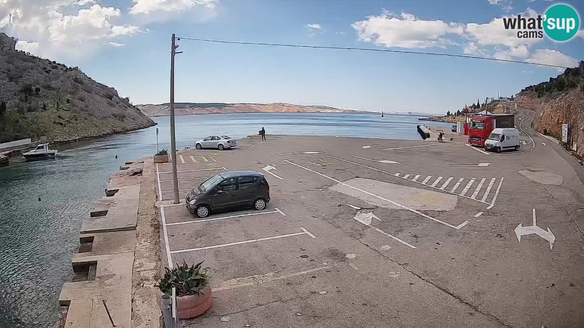 Webcam Prizna ferry port to Pag island