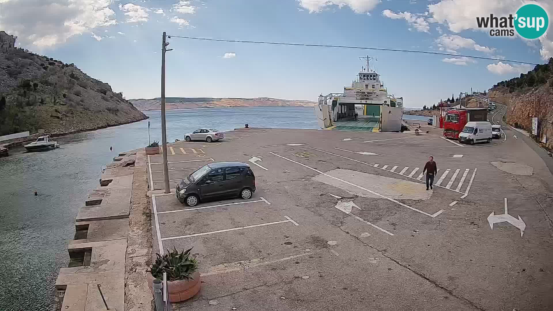 Webcam Fährhafen Prizna – zur Insel Pag