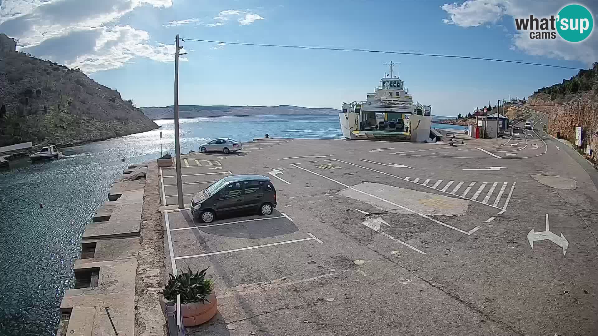 Webcam Fährhafen Prizna – zur Insel Pag