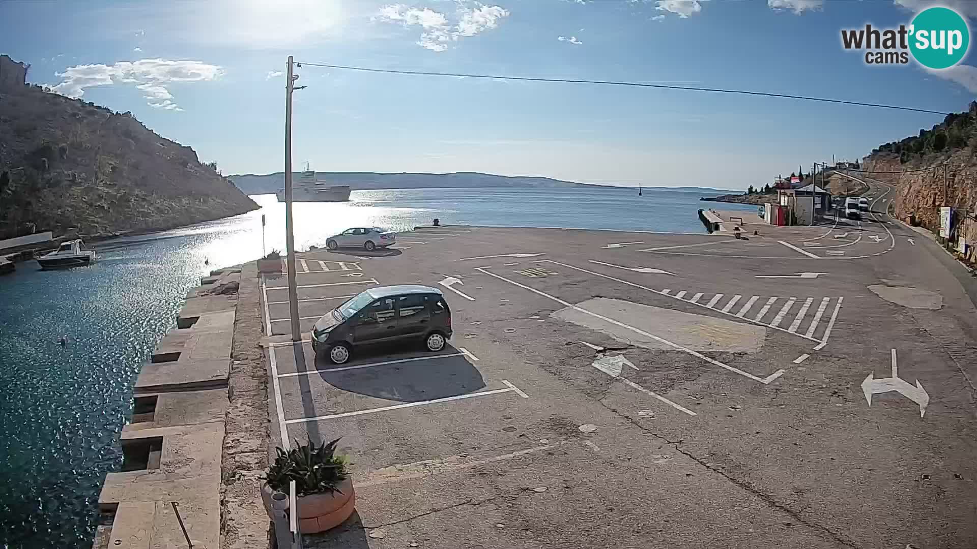 Webcam Prizna ferry port to Pag island