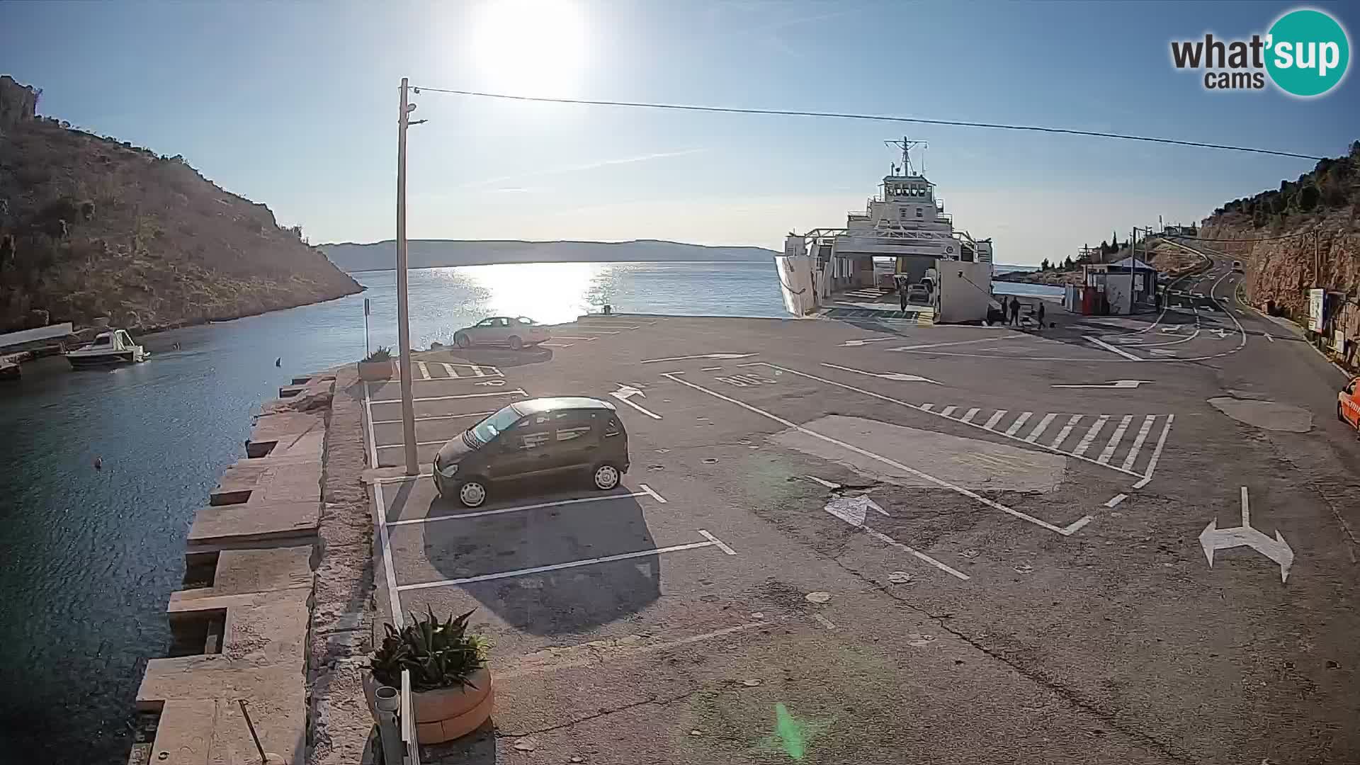 Webcam Fährhafen Prizna – zur Insel Pag