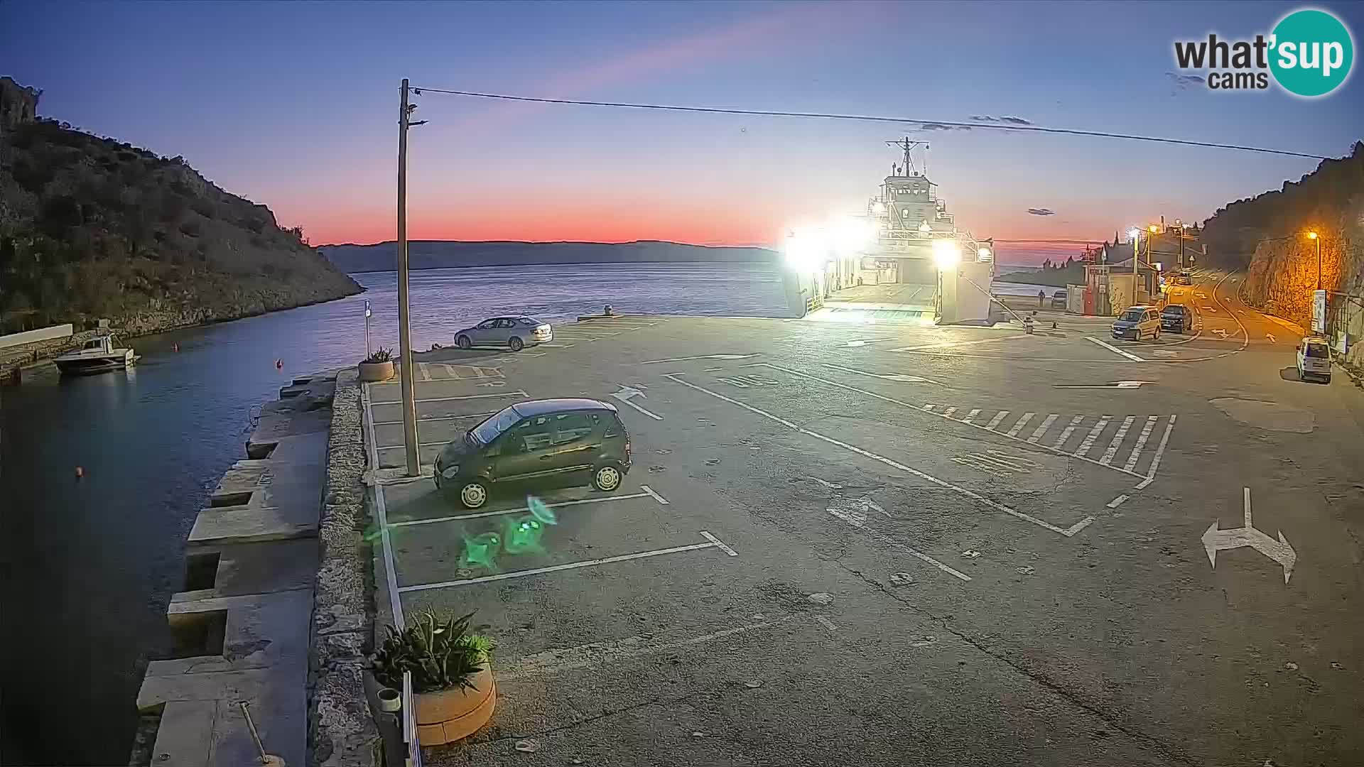 Webcam Fährhafen Prizna – zur Insel Pag