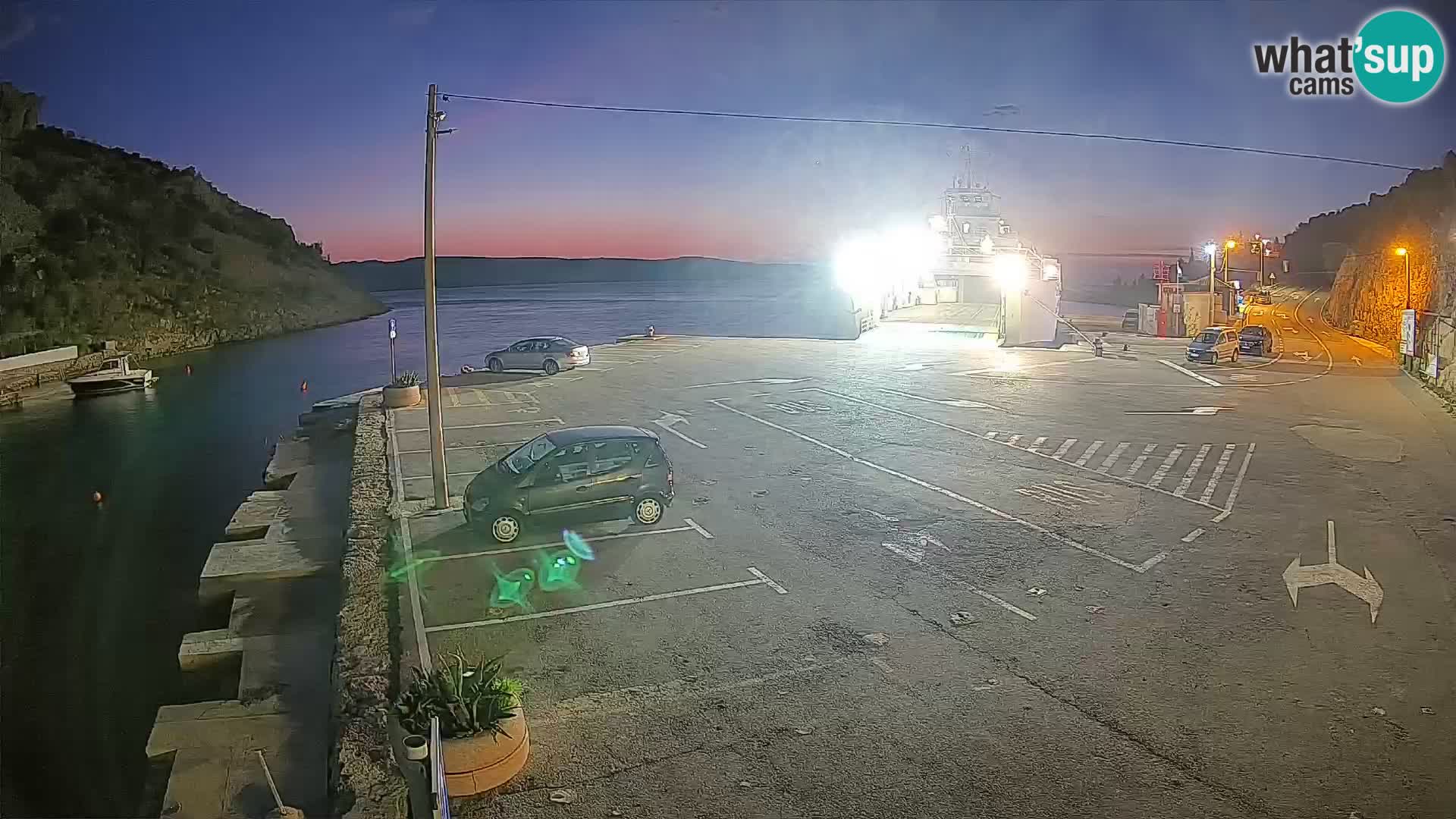 Webcam Fährhafen Prizna – zur Insel Pag