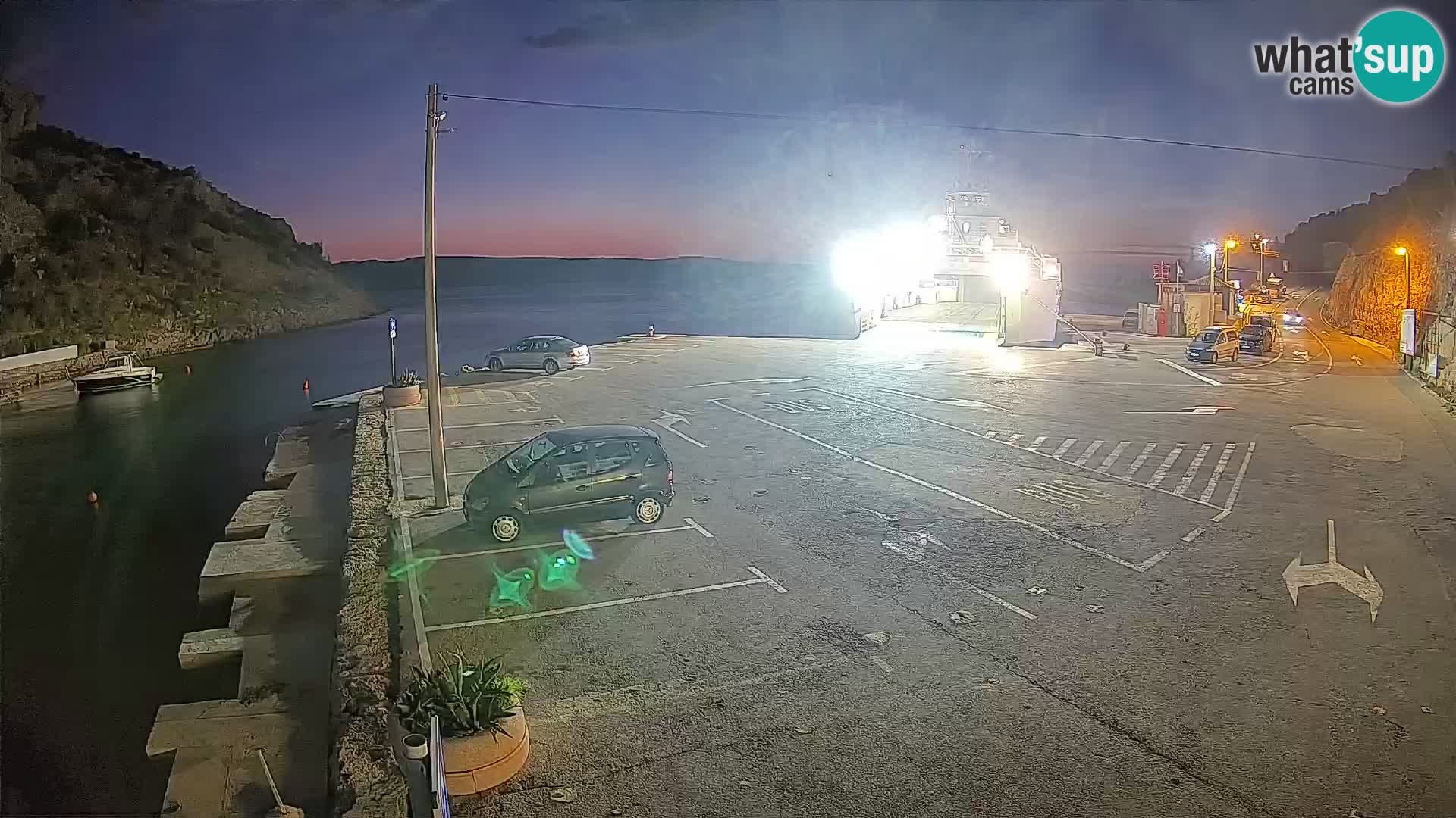 Webcam port de ferry de Prizna – vers l’île de Pag