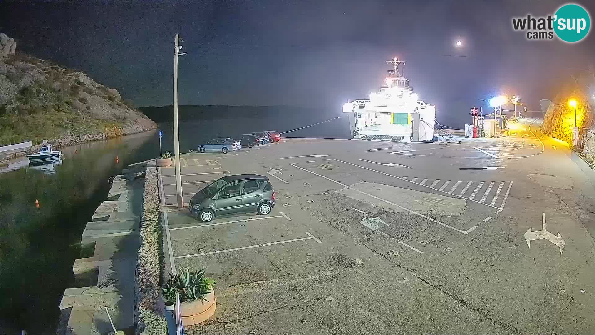 Webcam Prizna ferry port to Pag island