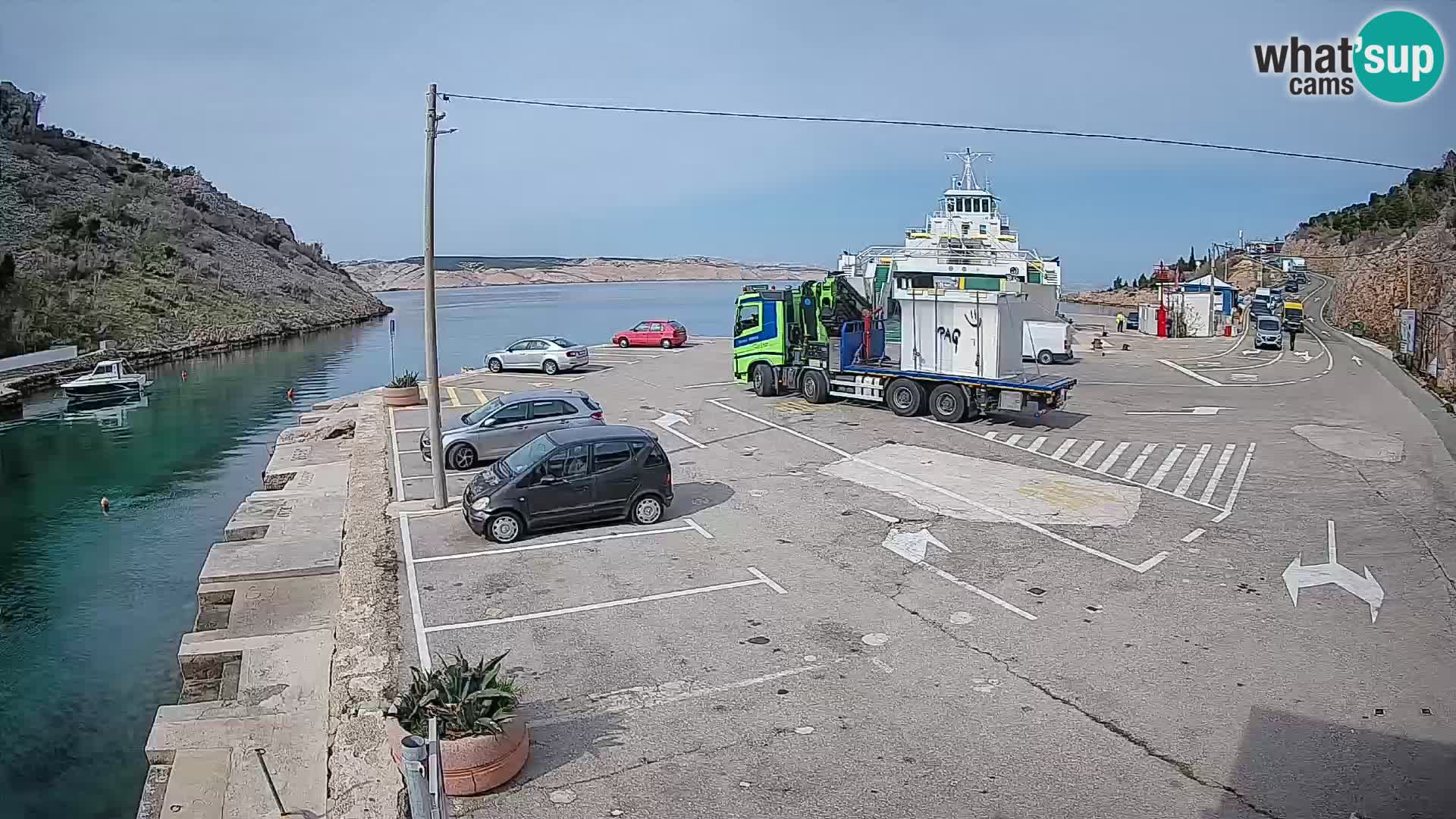 Webcam Fährhafen Prizna – zur Insel Pag