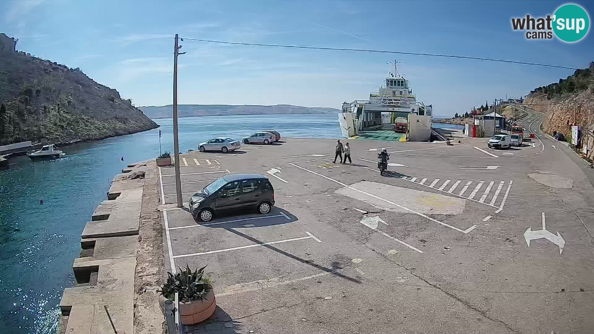 Webcam port de ferry de Prizna – vers l’île de Pag