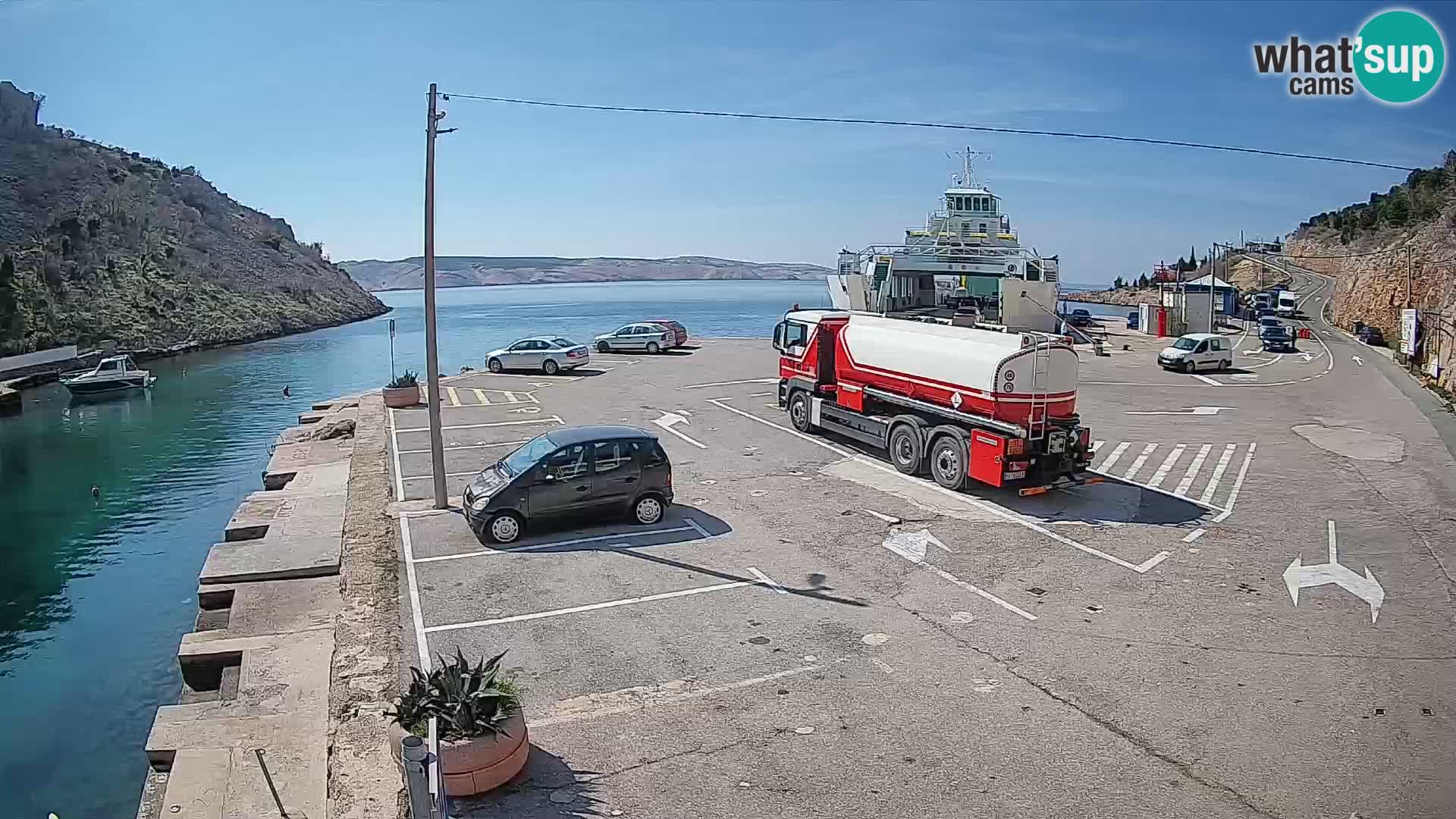 Webcam Fährhafen Prizna – zur Insel Pag