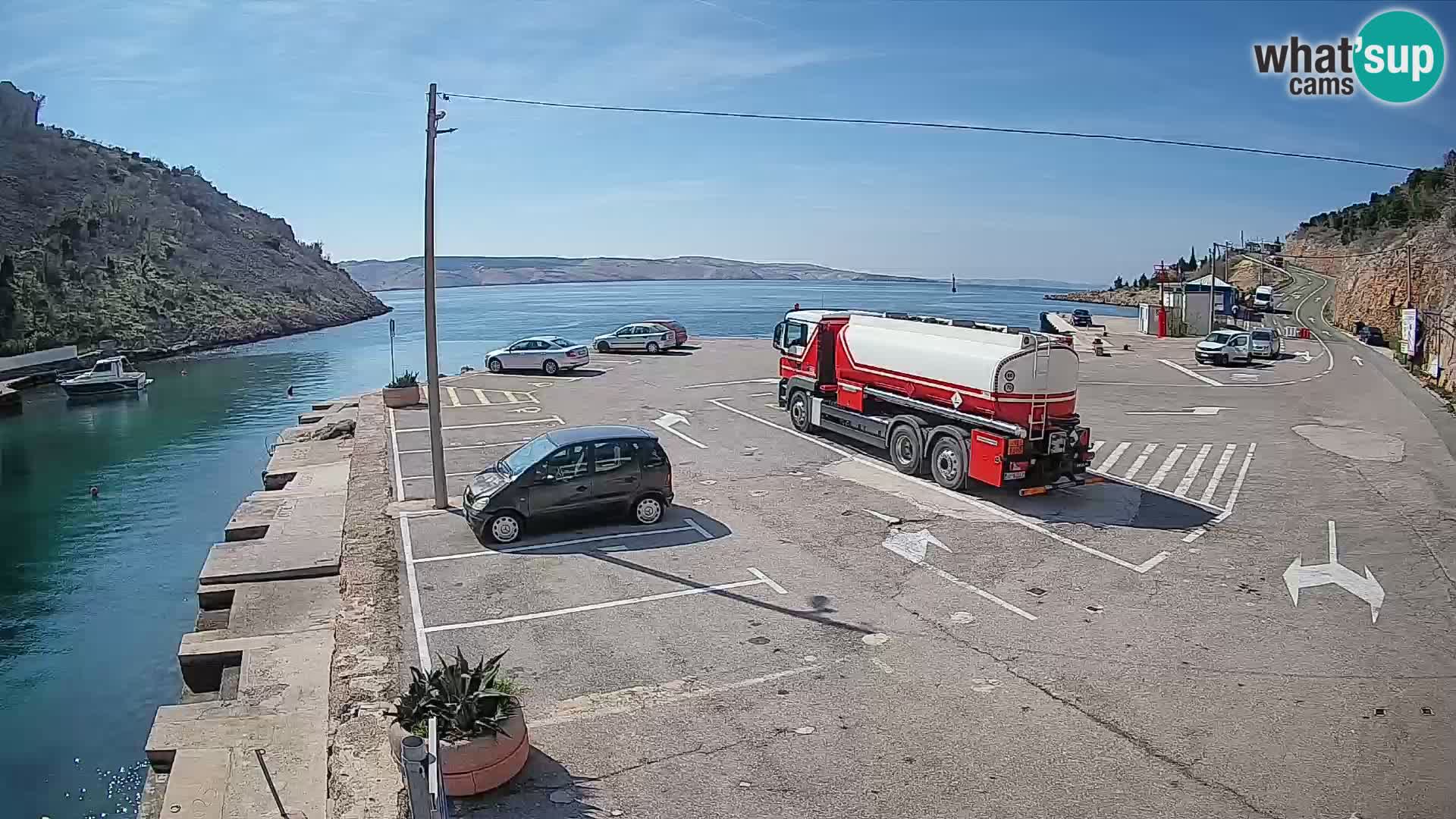 Webcam Fährhafen Prizna – zur Insel Pag