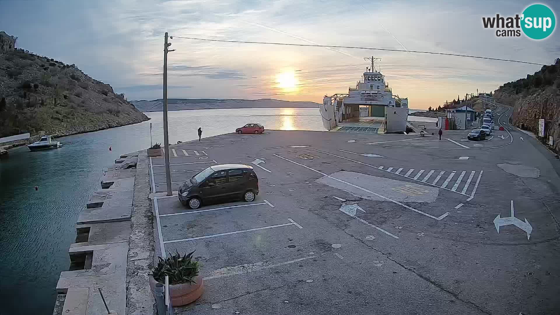 Webcam Fährhafen Prizna – zur Insel Pag