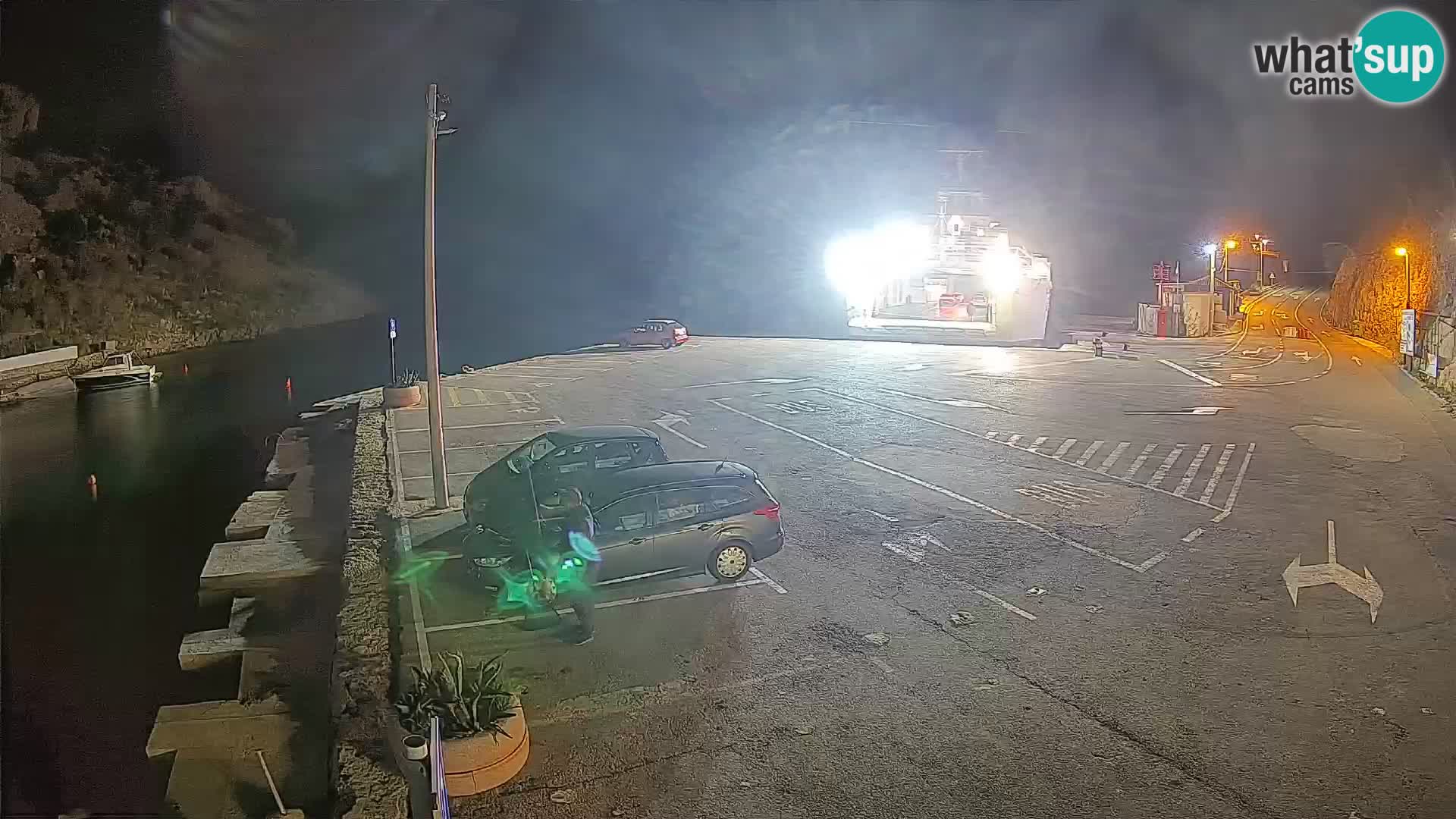 Webcam del puerto de ferris de Prizna – hacia la isla de Pag