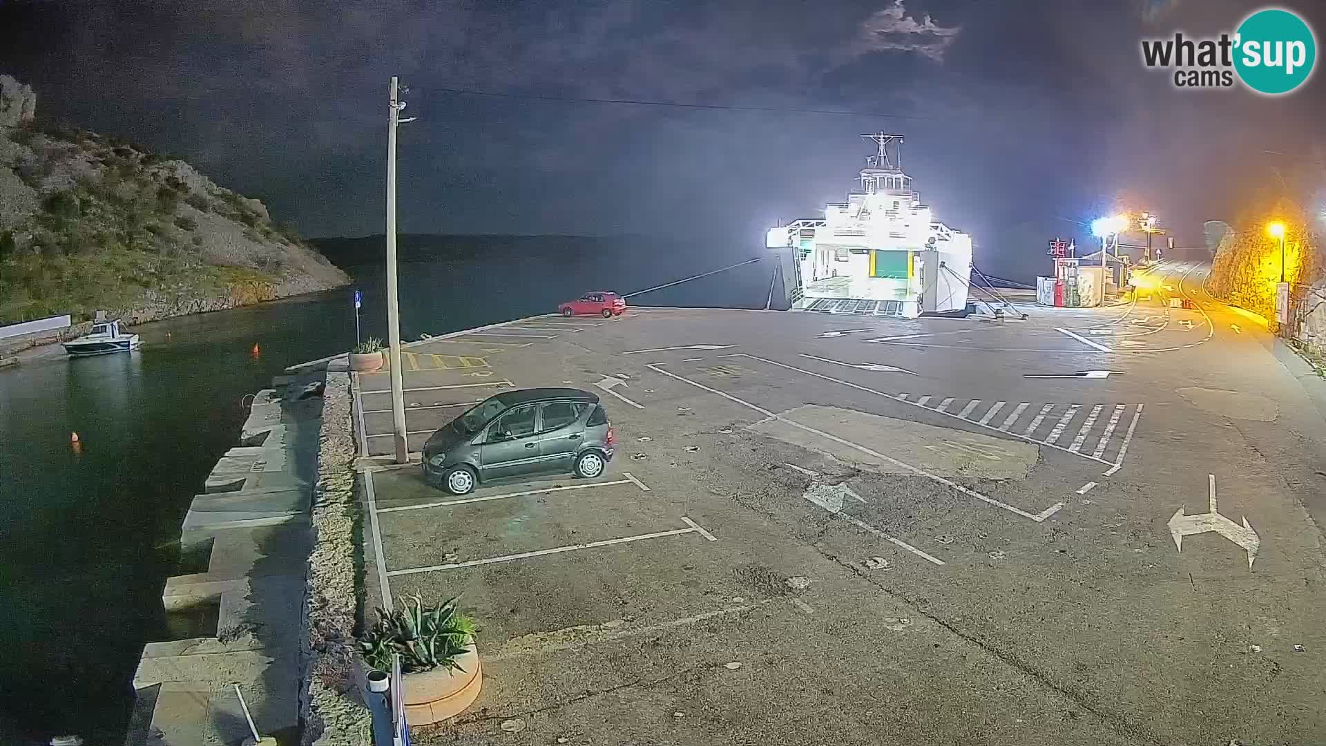 Webcam Prizna ferry port to Pag island