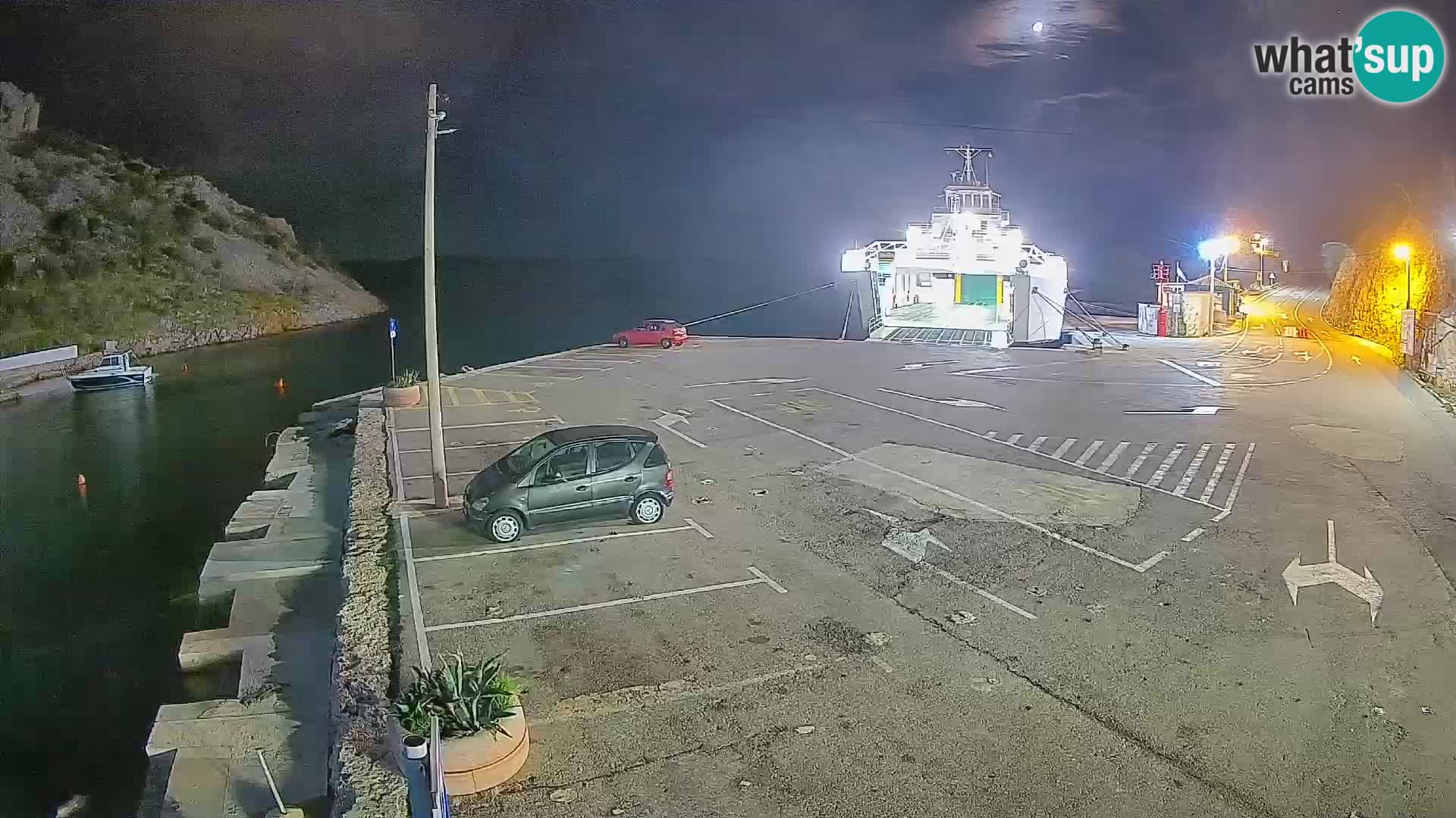 Webcam Prizna ferry port to Pag island
