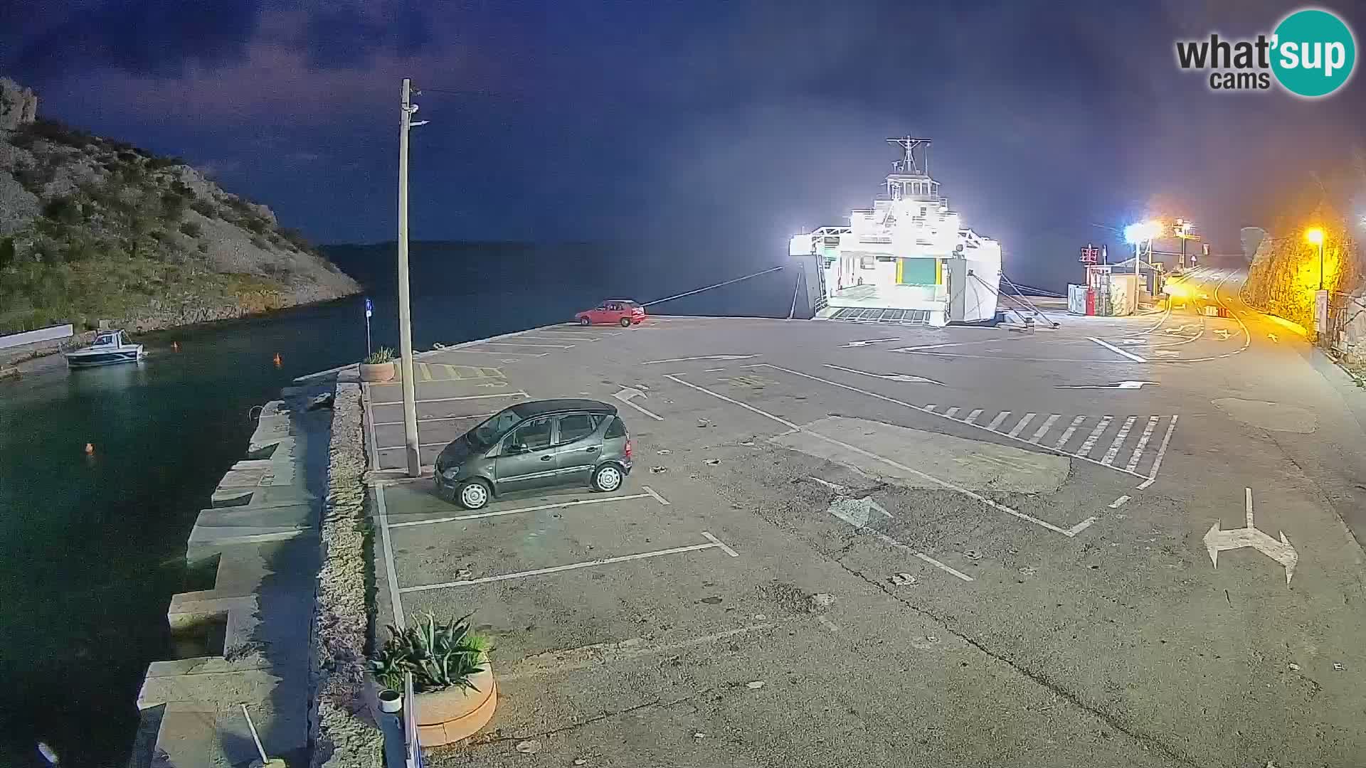 Webcam port de ferry de Prizna – vers l’île de Pag