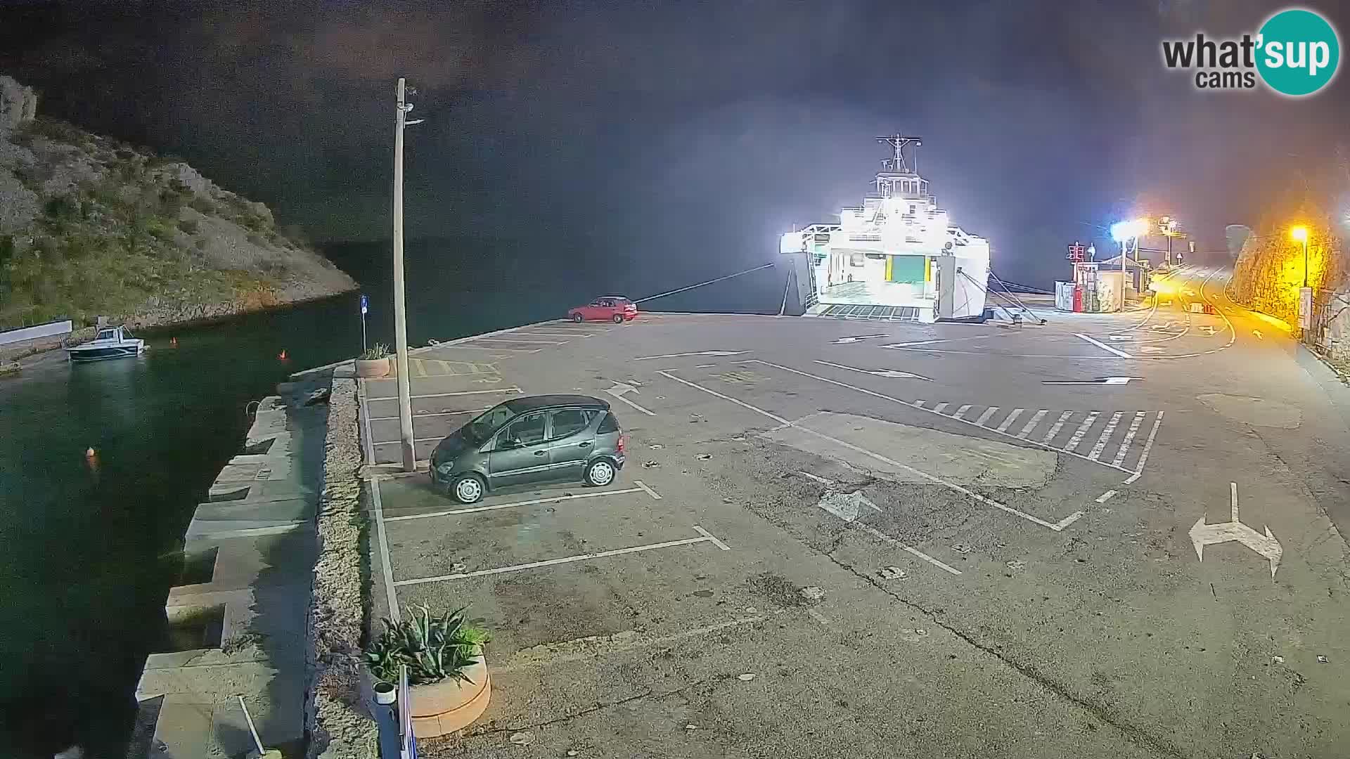 Webcam Prizna ferry port to Pag island