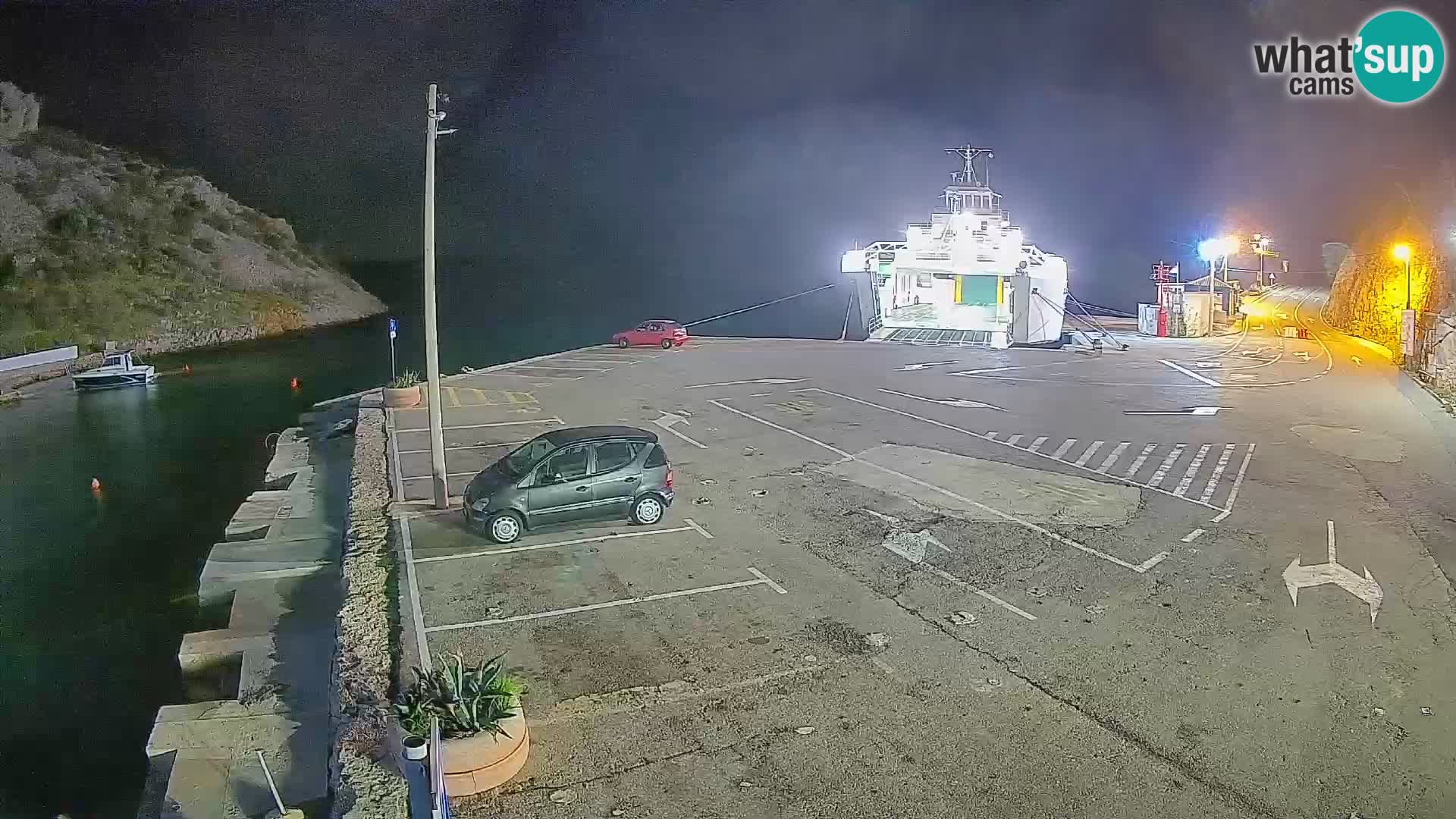 Webcam Prizna ferry port to Pag island