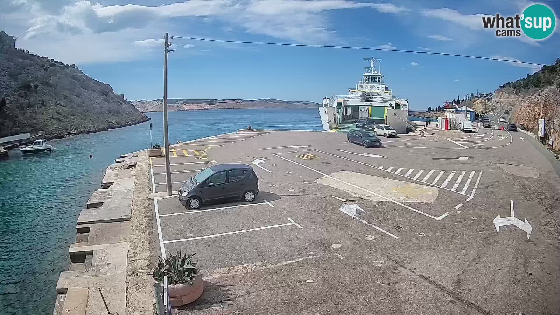 Webcam Fährhafen Prizna – zur Insel Pag