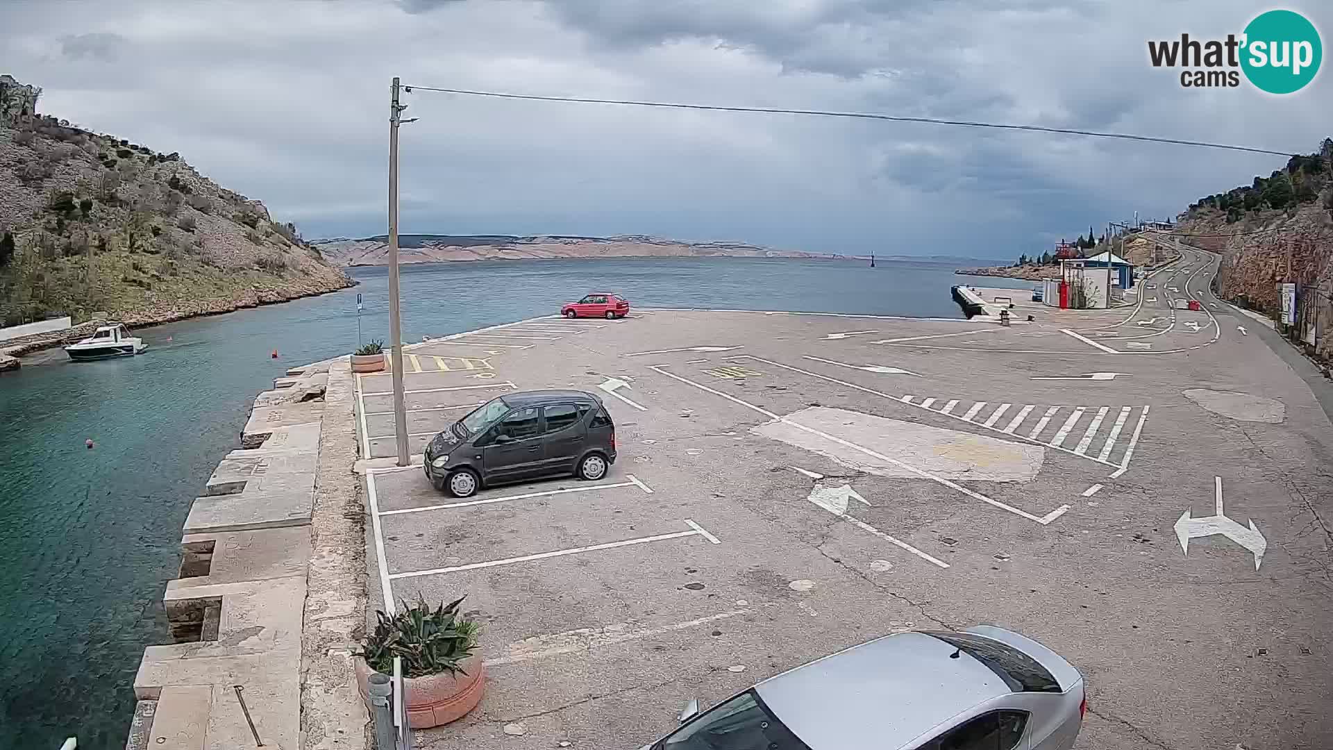 Webcam Fährhafen Prizna – zur Insel Pag