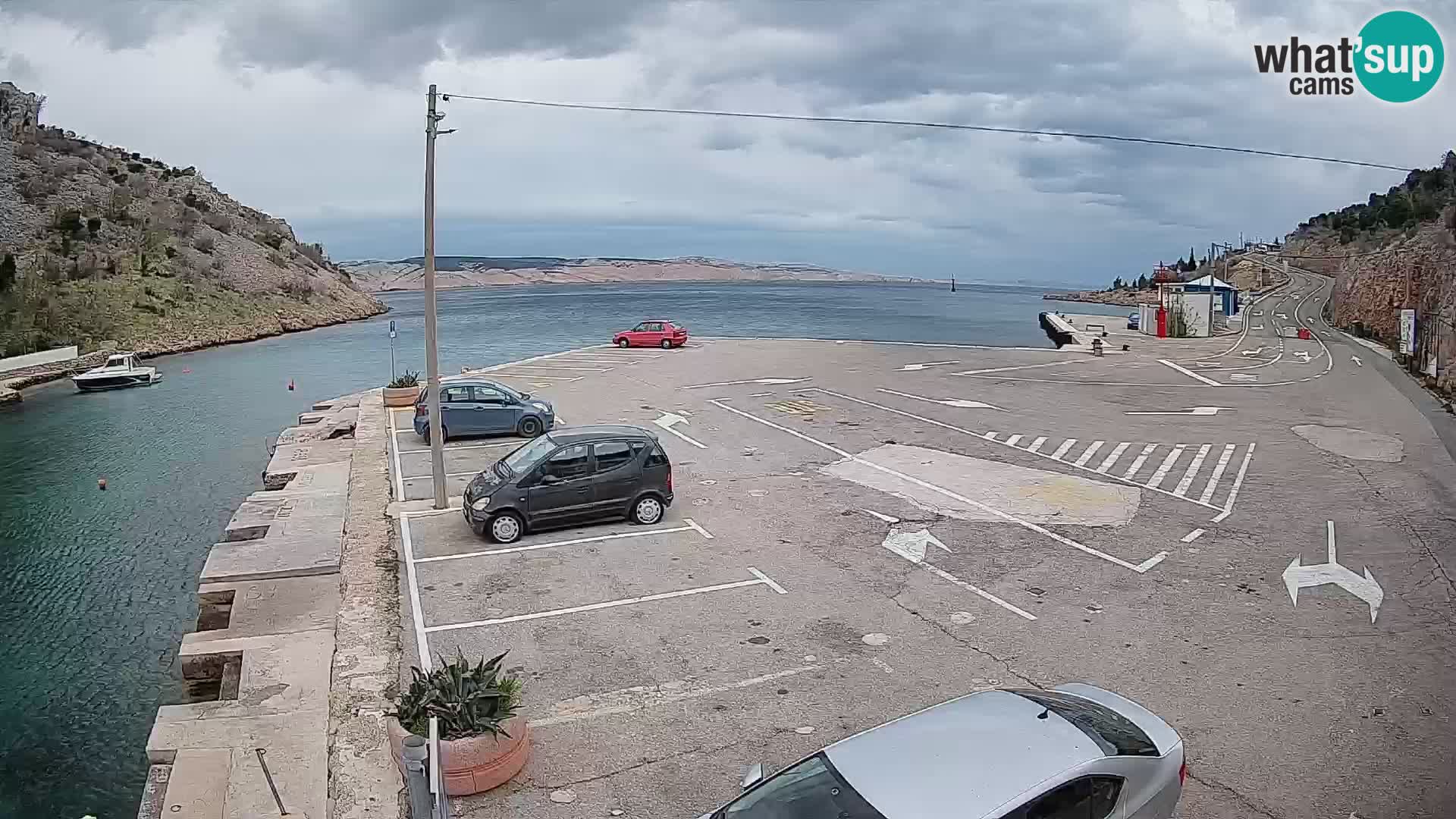 Webcam Fährhafen Prizna – zur Insel Pag