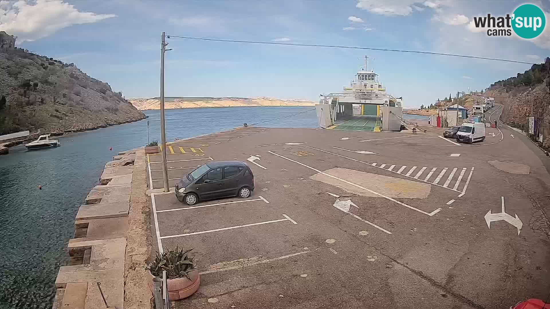 Webcam Fährhafen Prizna – zur Insel Pag