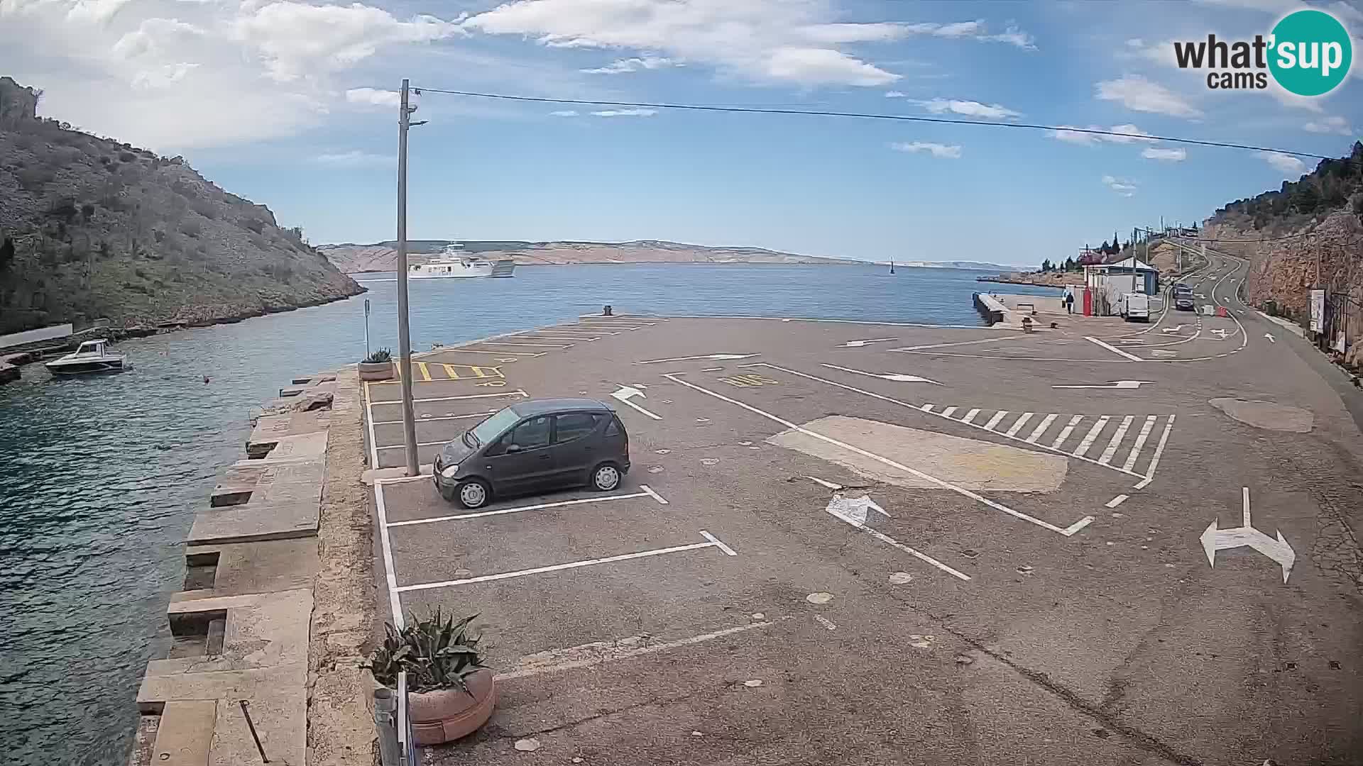 Webcam Fährhafen Prizna – zur Insel Pag