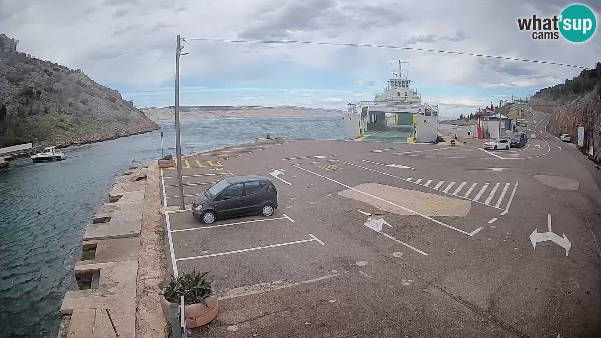 Webcam Fährhafen Prizna – zur Insel Pag