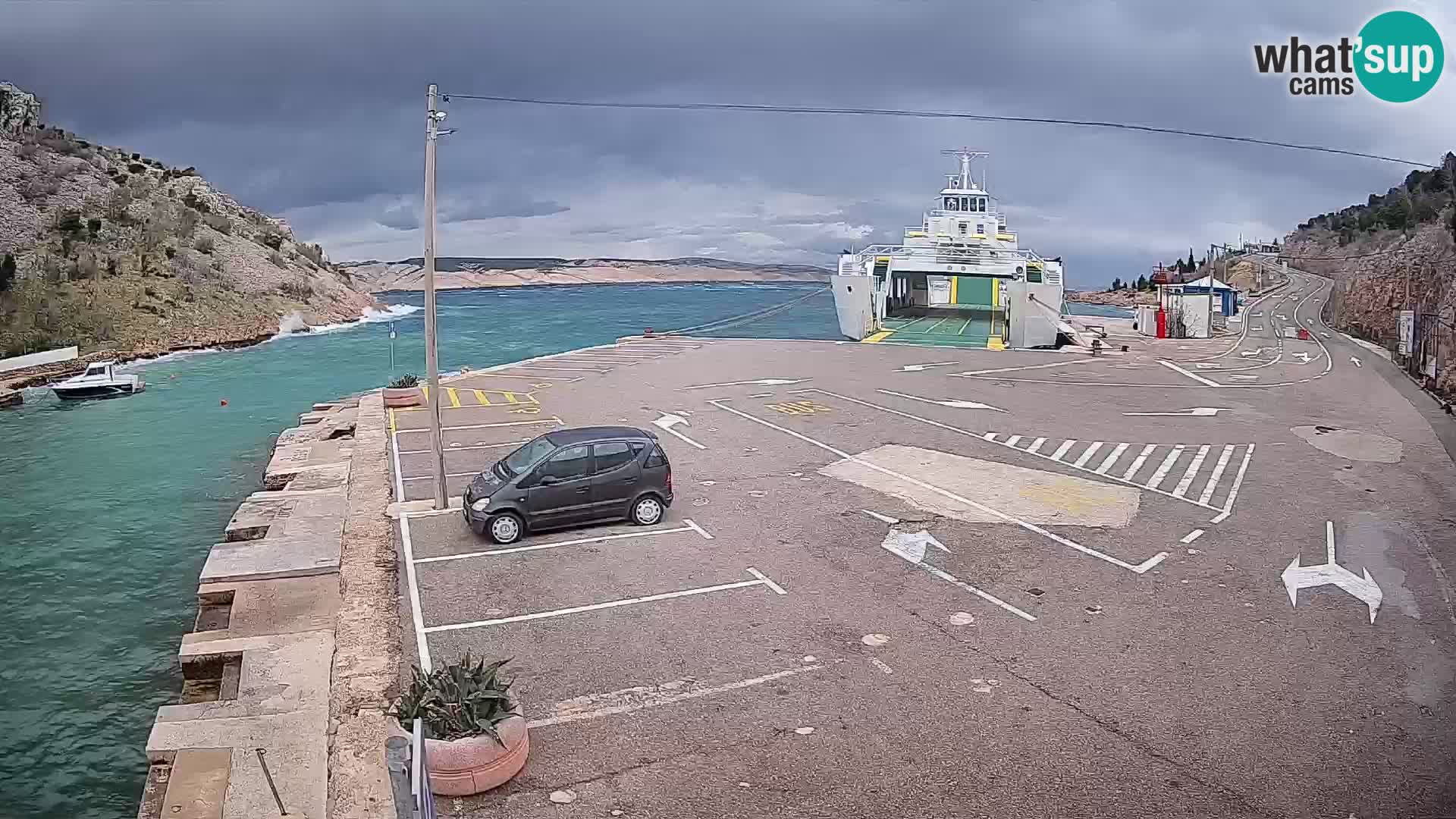 Webcam Fährhafen Prizna – zur Insel Pag