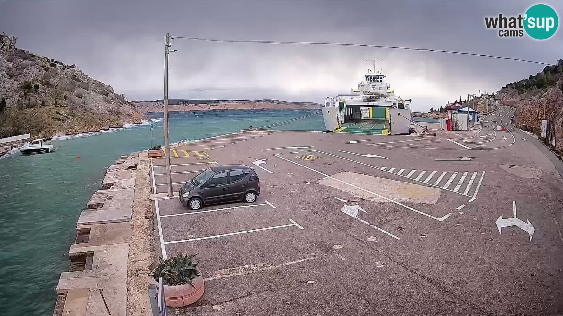 Webcam Fährhafen Prizna – zur Insel Pag