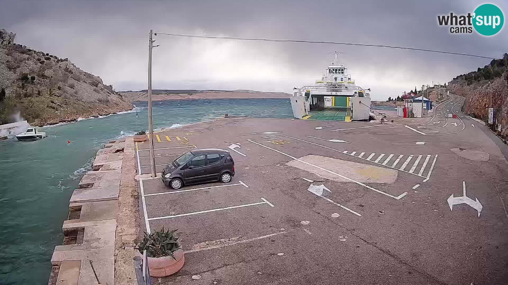 Webcam Fährhafen Prizna – zur Insel Pag