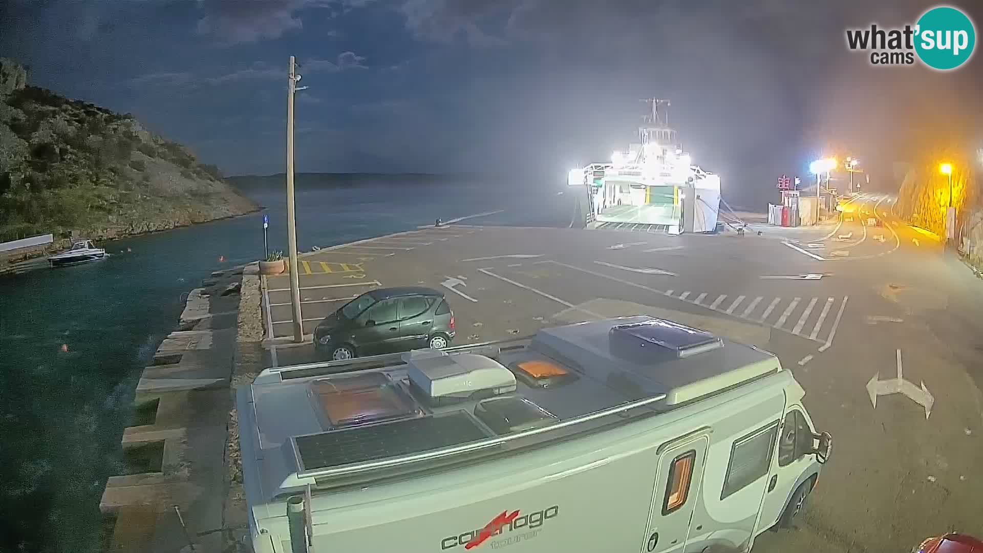 Webcam port de ferry de Prizna – vers l’île de Pag