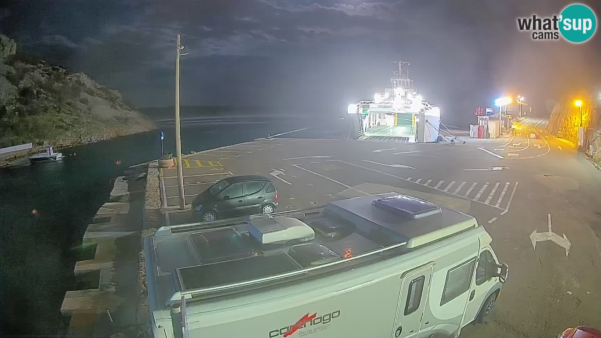 Webcam port de ferry de Prizna – vers l’île de Pag