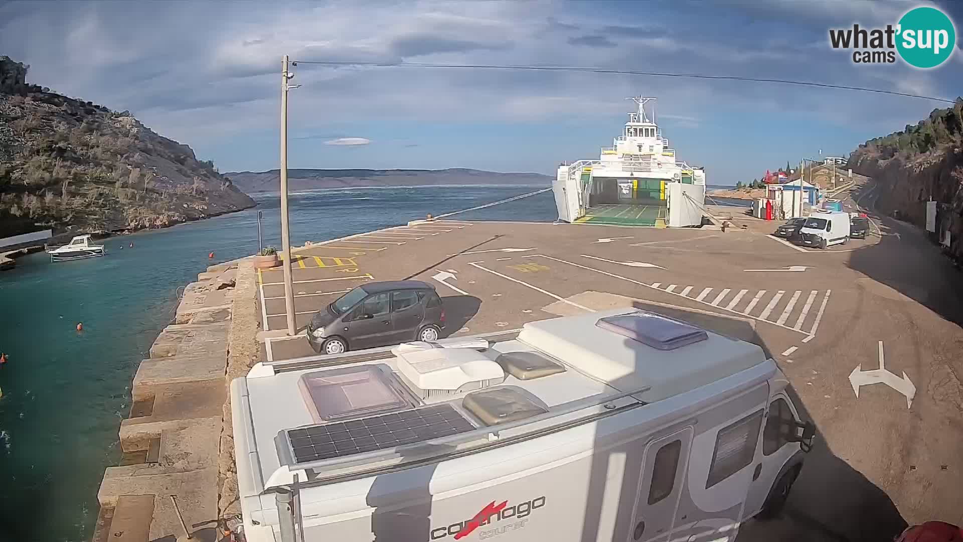 Webcam Prizna ferry port to Pag island