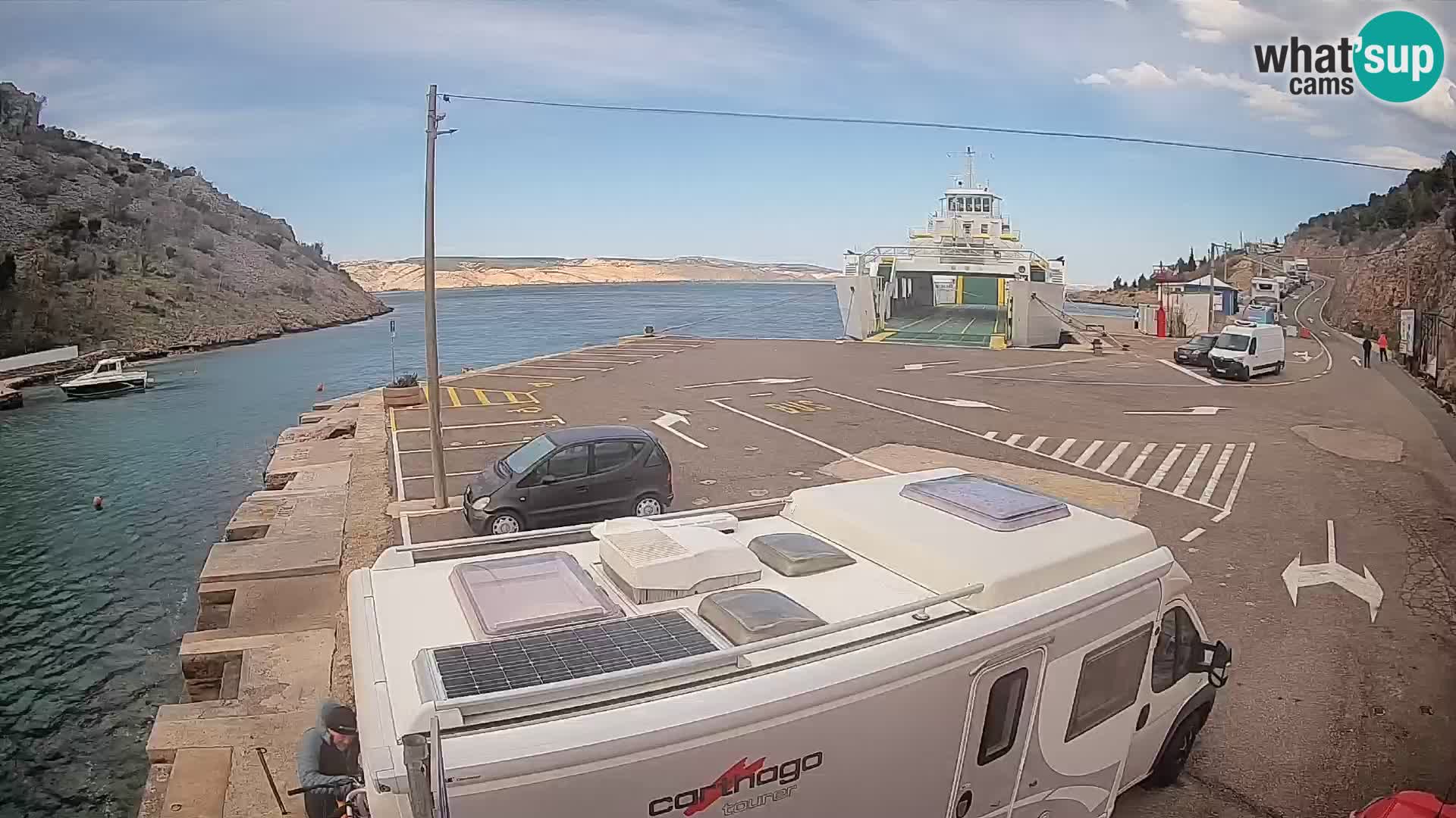 Webcam Prizna ferry port to Pag island
