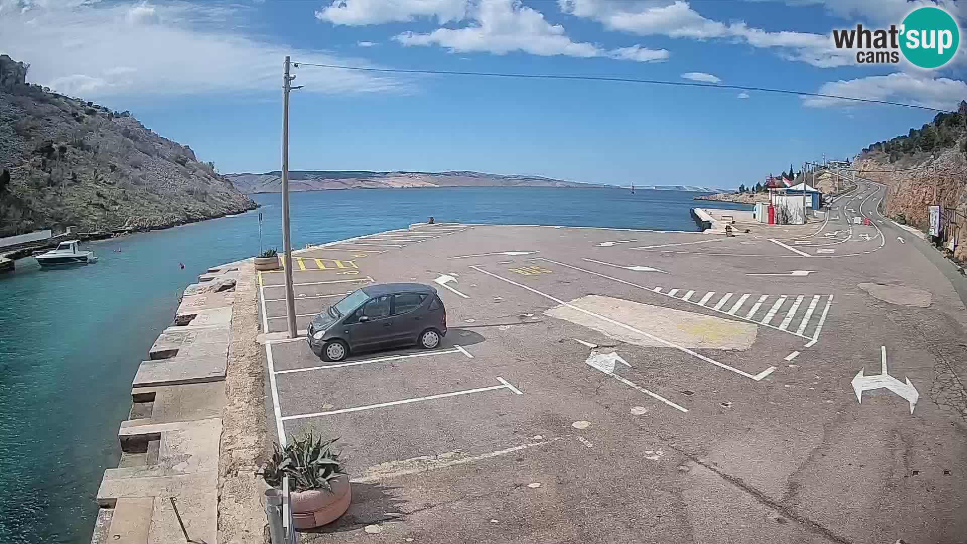 Webcam Prizna ferry port to Pag island