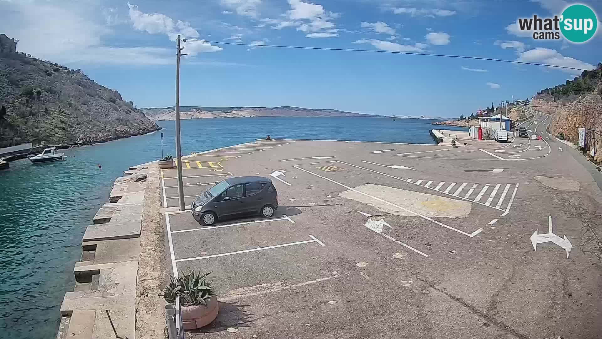 Webcam port de ferry de Prizna – vers l’île de Pag