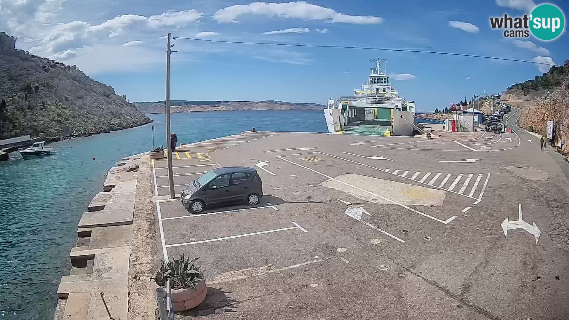 Webcam Fährhafen Prizna – zur Insel Pag