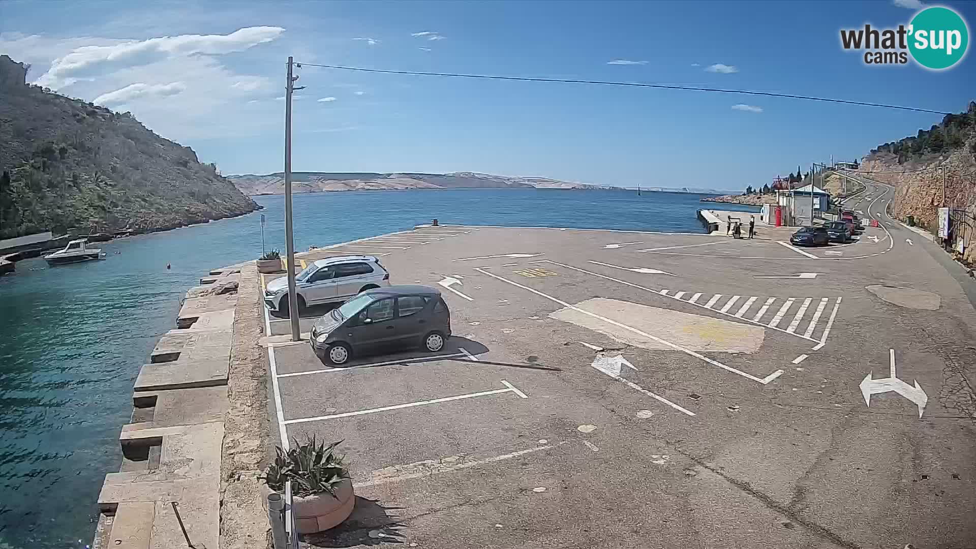 Webcam port de ferry de Prizna – vers l’île de Pag