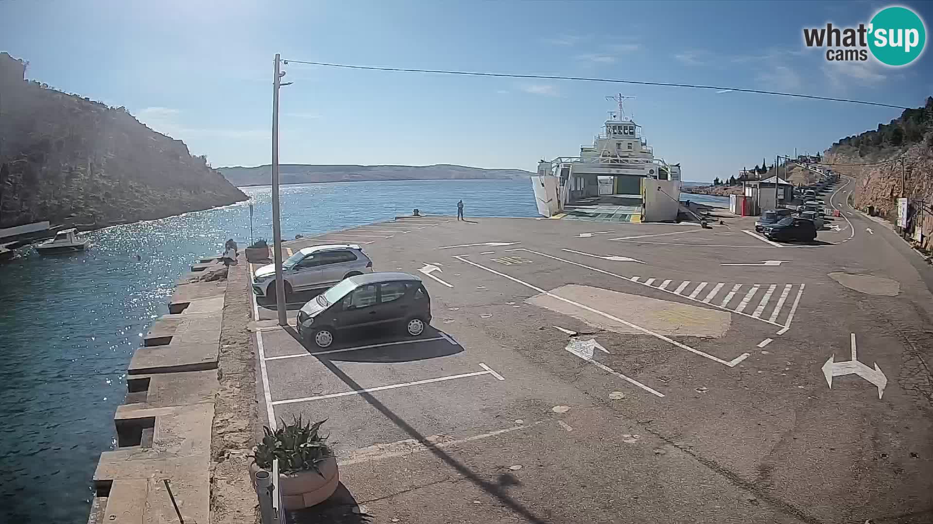 Webcam port de ferry de Prizna – vers l’île de Pag