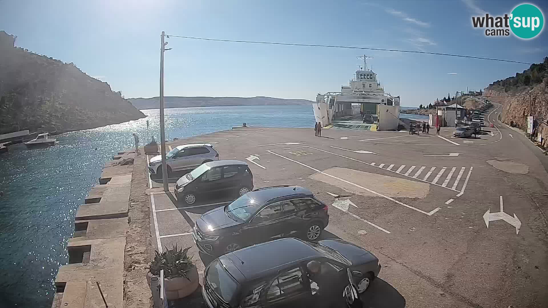 Webcam Prizna ferry port to Pag island