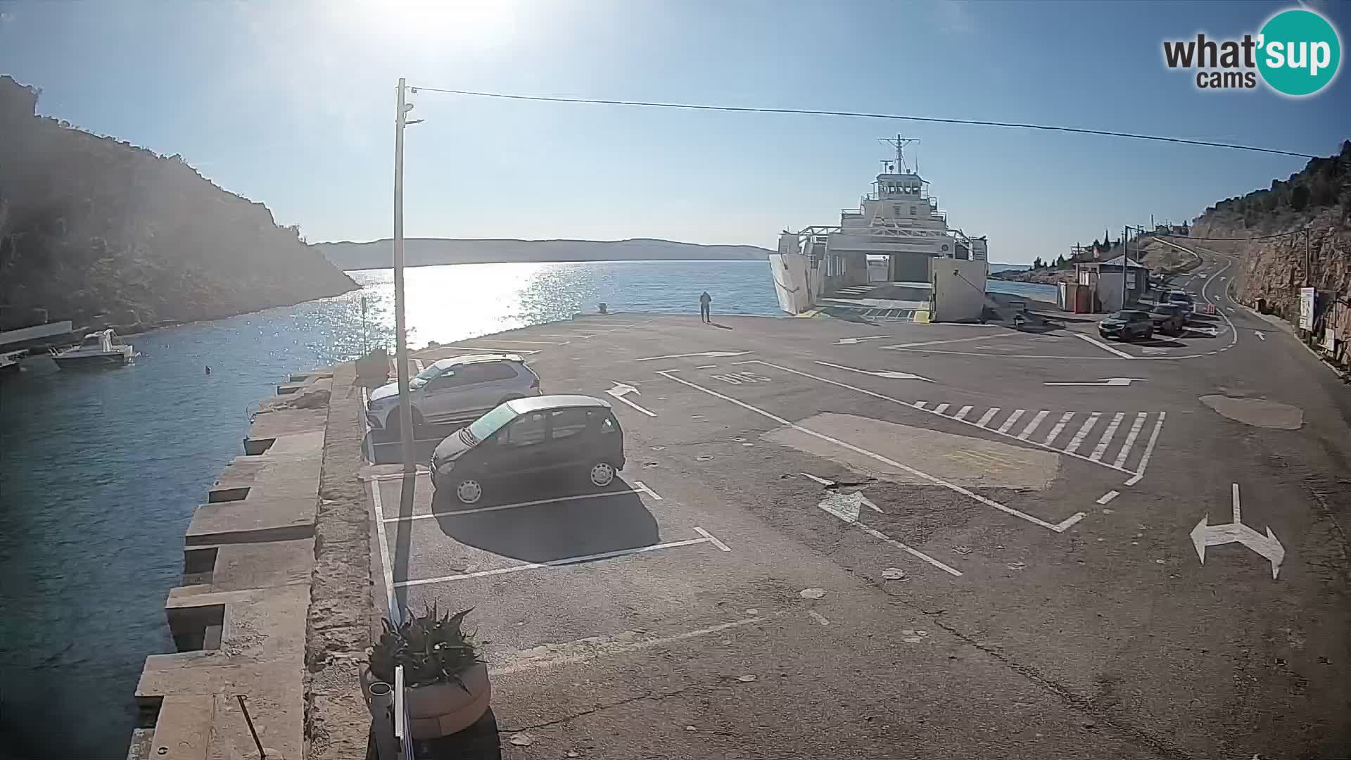 Webcam Fährhafen Prizna – zur Insel Pag