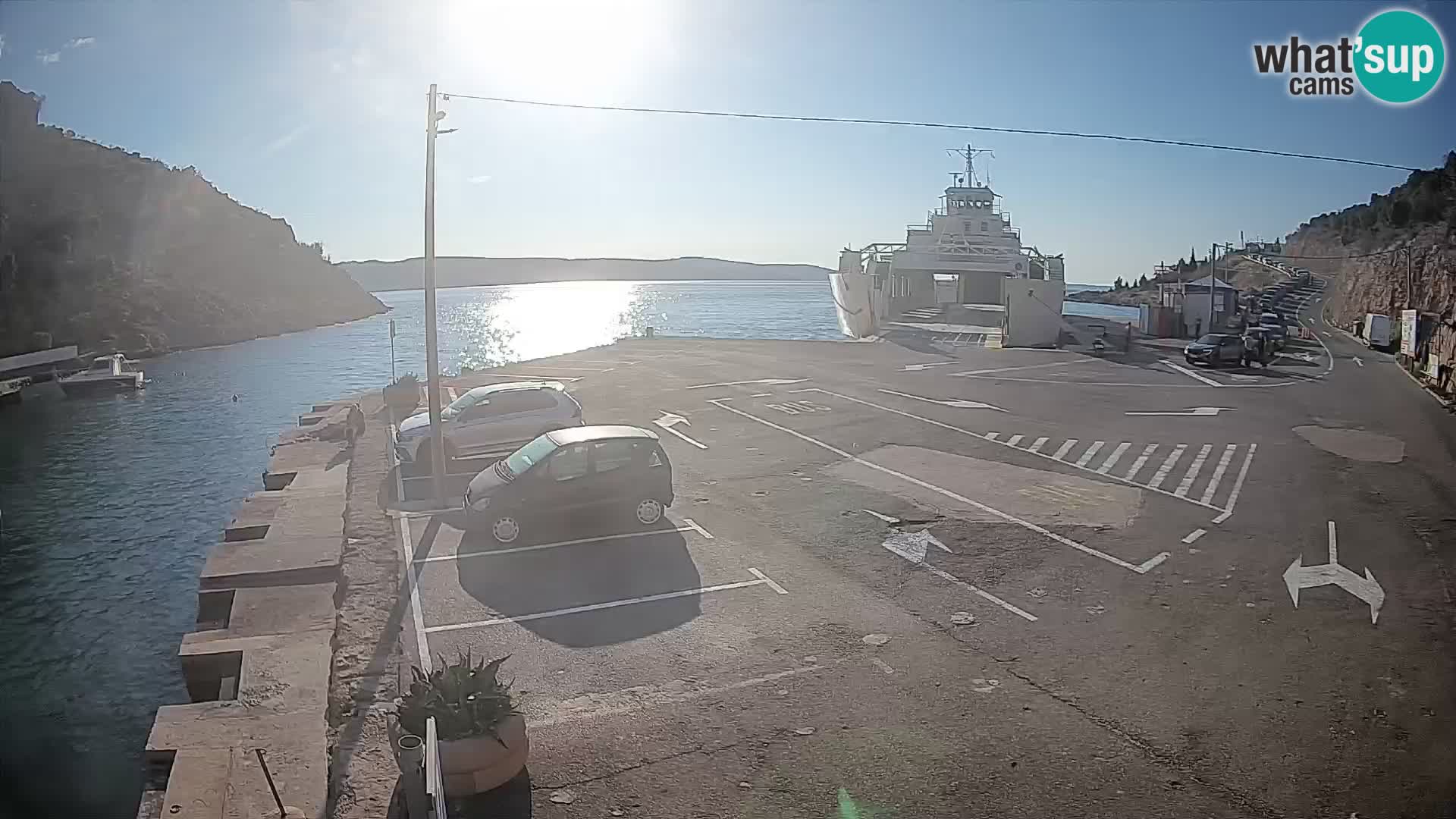 Webcam Fährhafen Prizna – zur Insel Pag