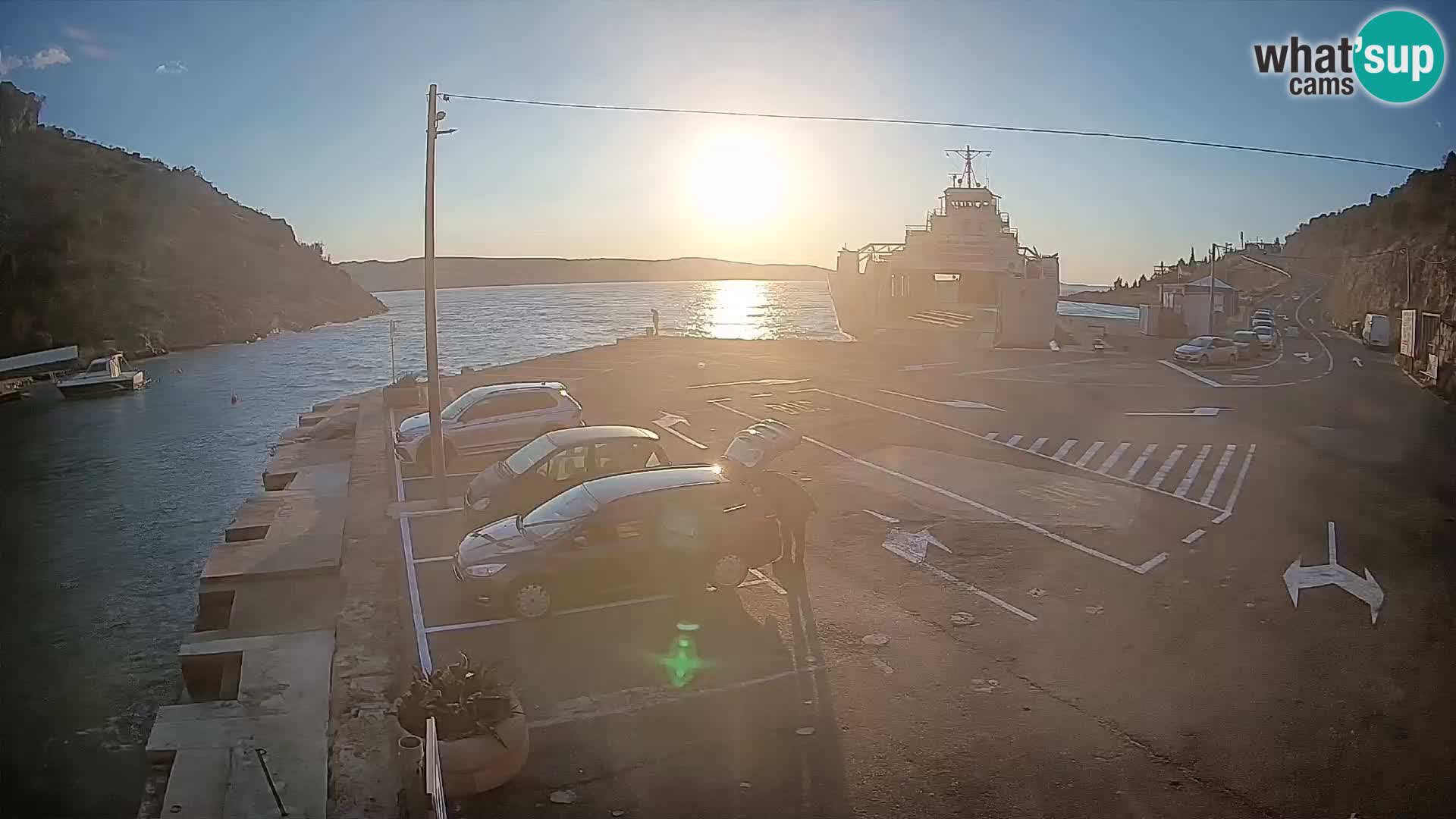 Webcam Prizna ferry port to Pag island