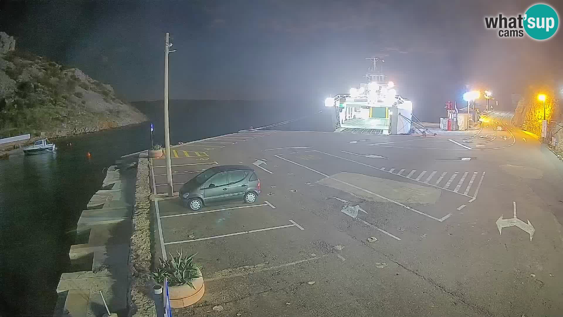Webcam port de ferry de Prizna – vers l’île de Pag