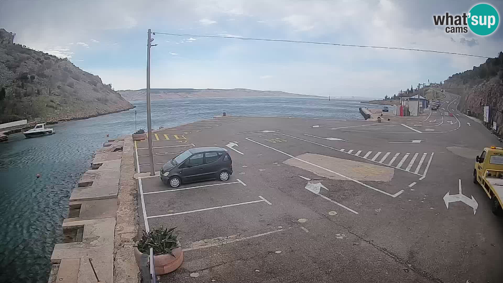 Webcam port de ferry de Prizna – vers l’île de Pag