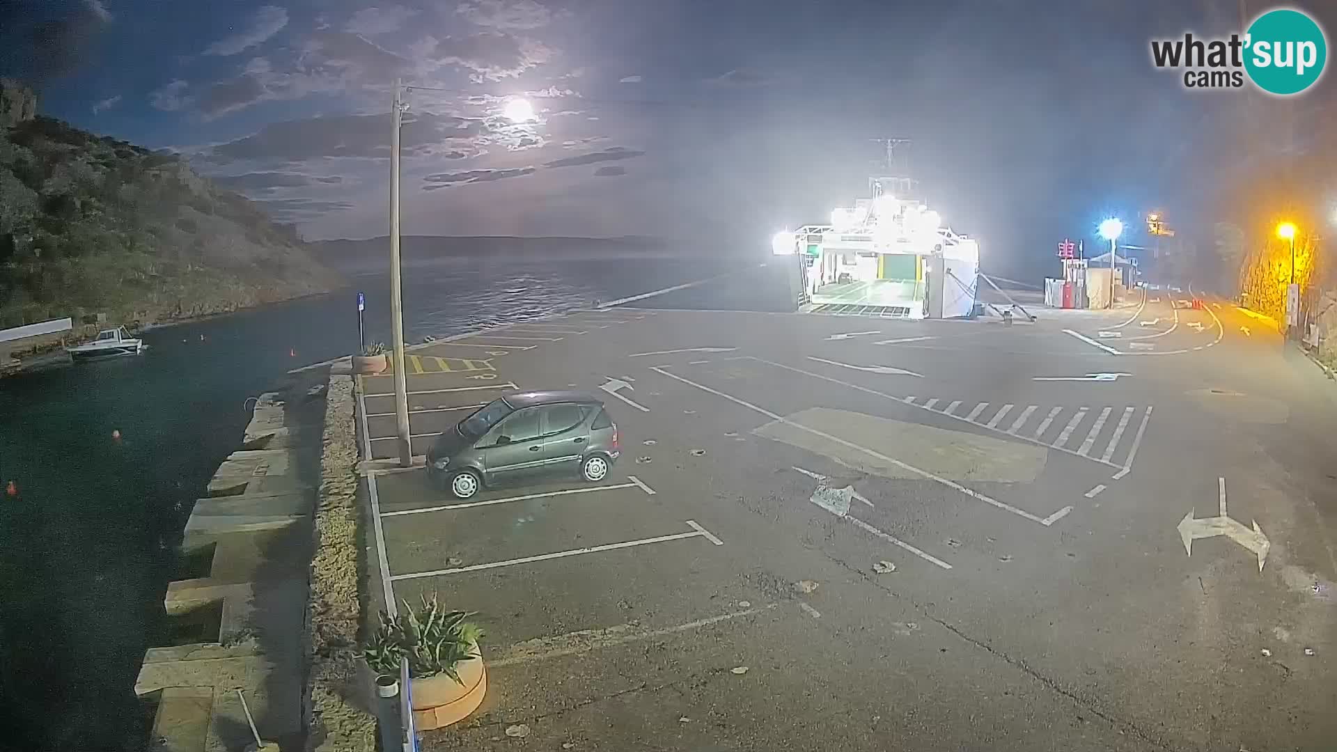 Webcam port de ferry de Prizna – vers l’île de Pag