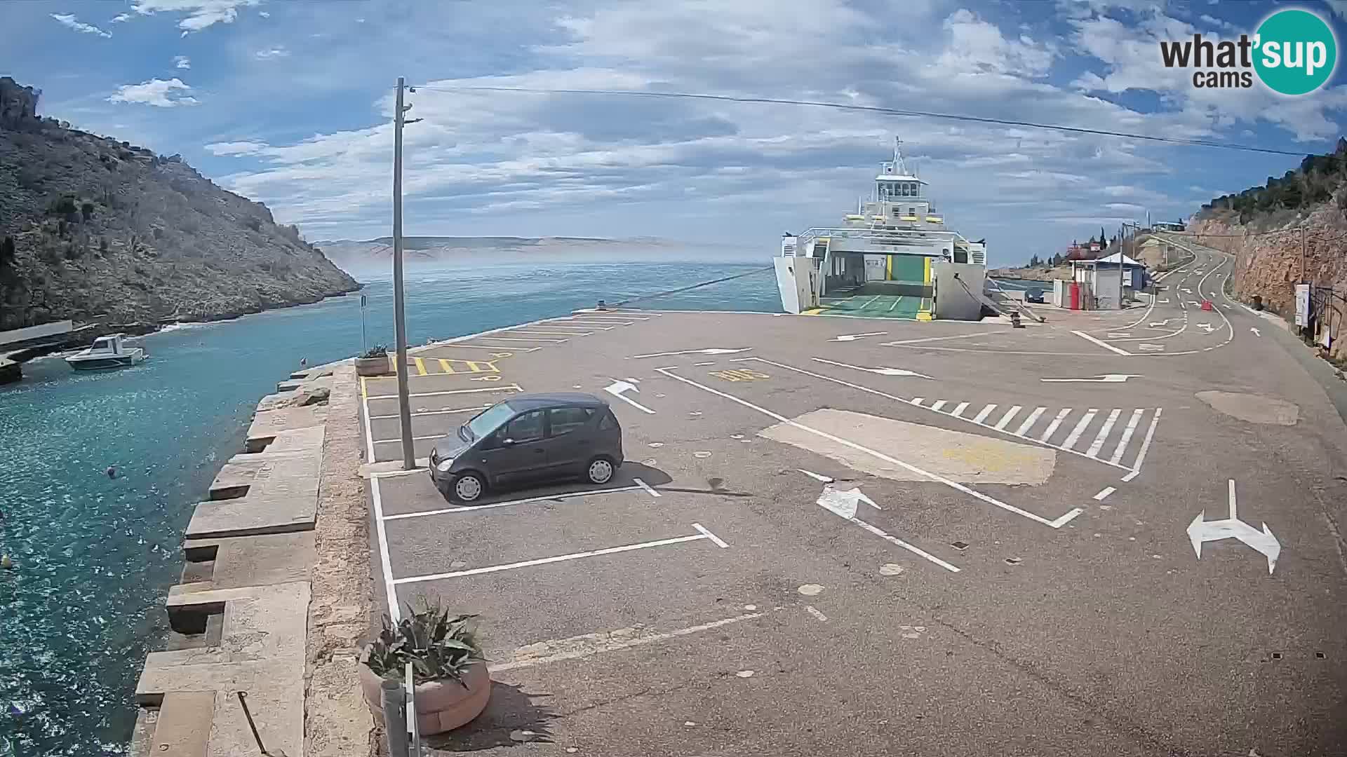 Webcam port de ferry de Prizna – vers l’île de Pag