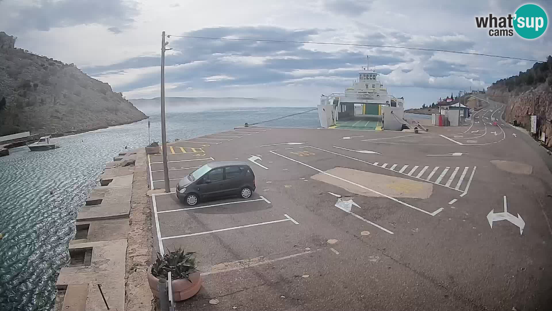 Webcam port de ferry de Prizna – vers l’île de Pag